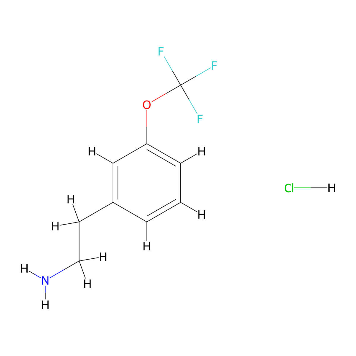2-[3-(Trifluoromethoxy)phenyl]ethan-1-amine hydrochloride molecular structure, CAS 215797-54-9