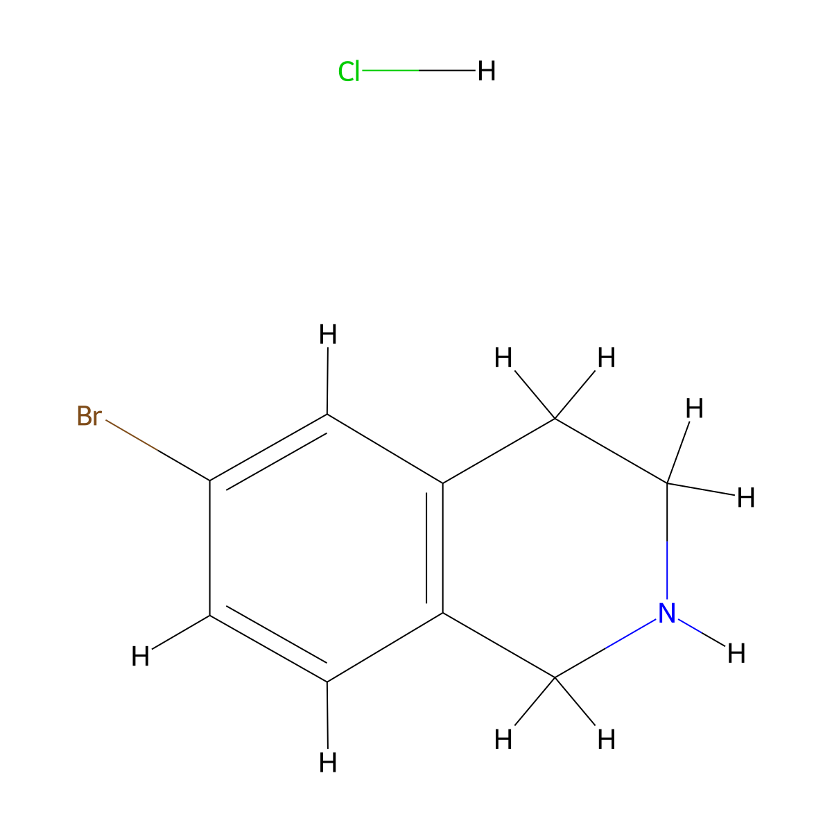 6-Bromo-1,2,3,4-tetrahydroisoquinoline hydrochloride molecular structure, CAS 215798-19-9