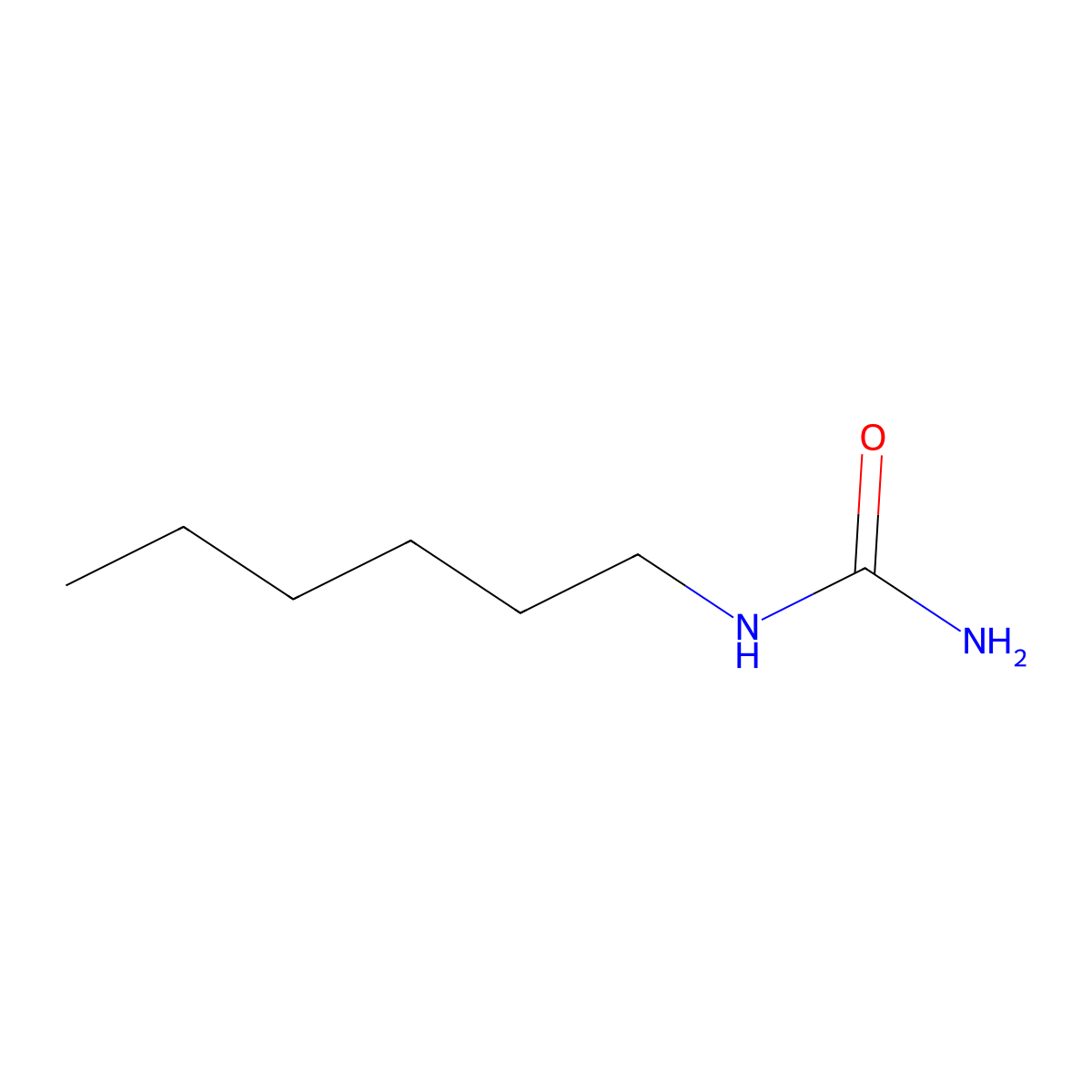 Hexylurea molecular structure, CAS 2158-11-4