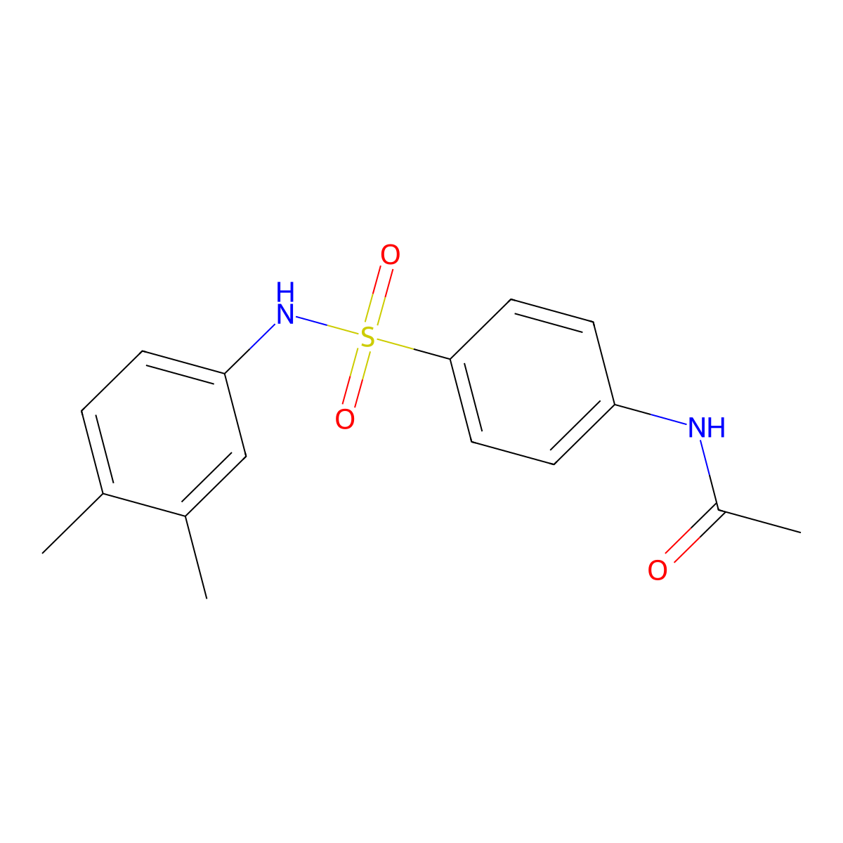 N-(4-((3,4-Dimethylanilino)sulfonyl)phenyl)acetamide molecular structure, CAS 2158-17-0