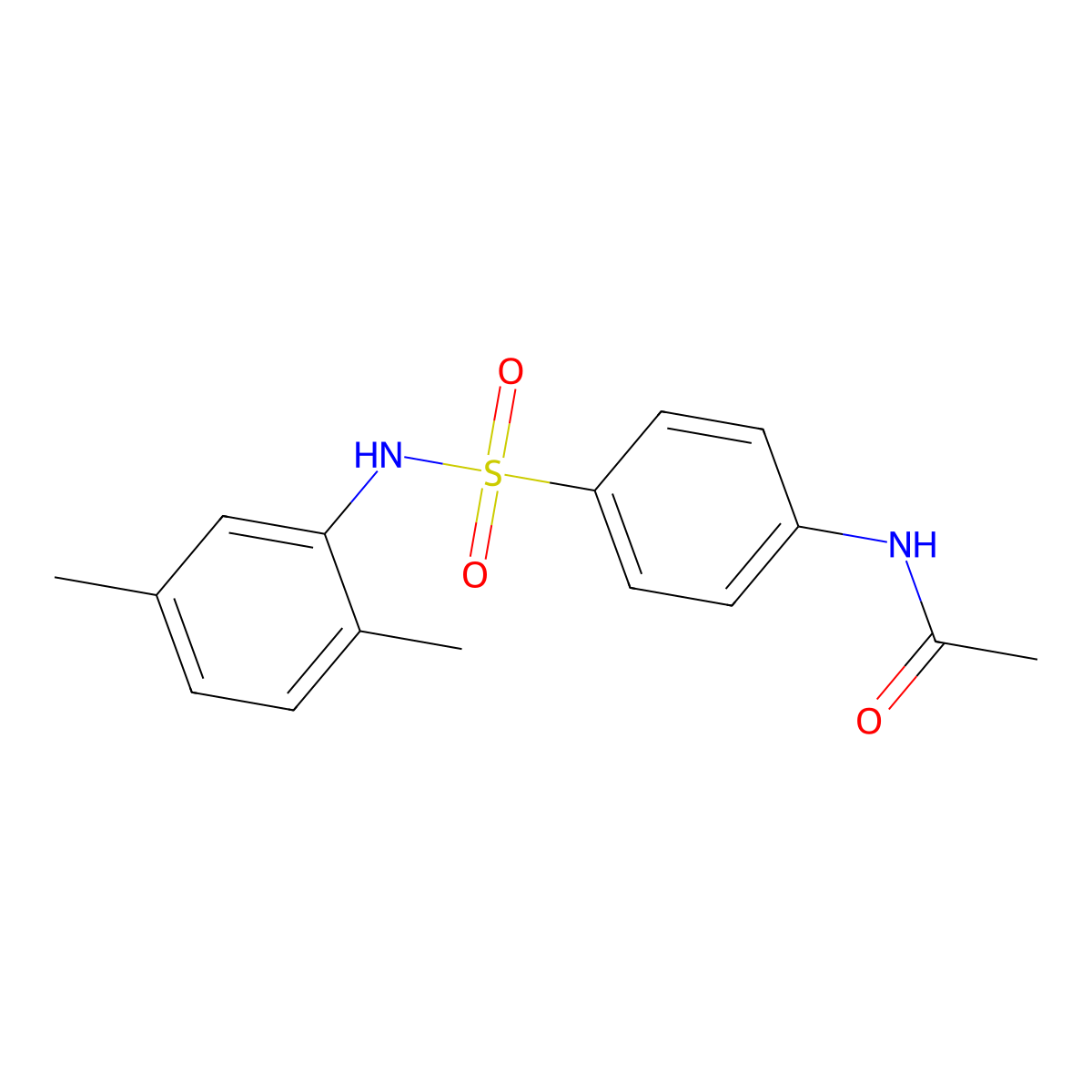 N4-Acetyl-N1-(2,5-xylyl)sulfanilamide molecular structure, CAS 2158-18-1