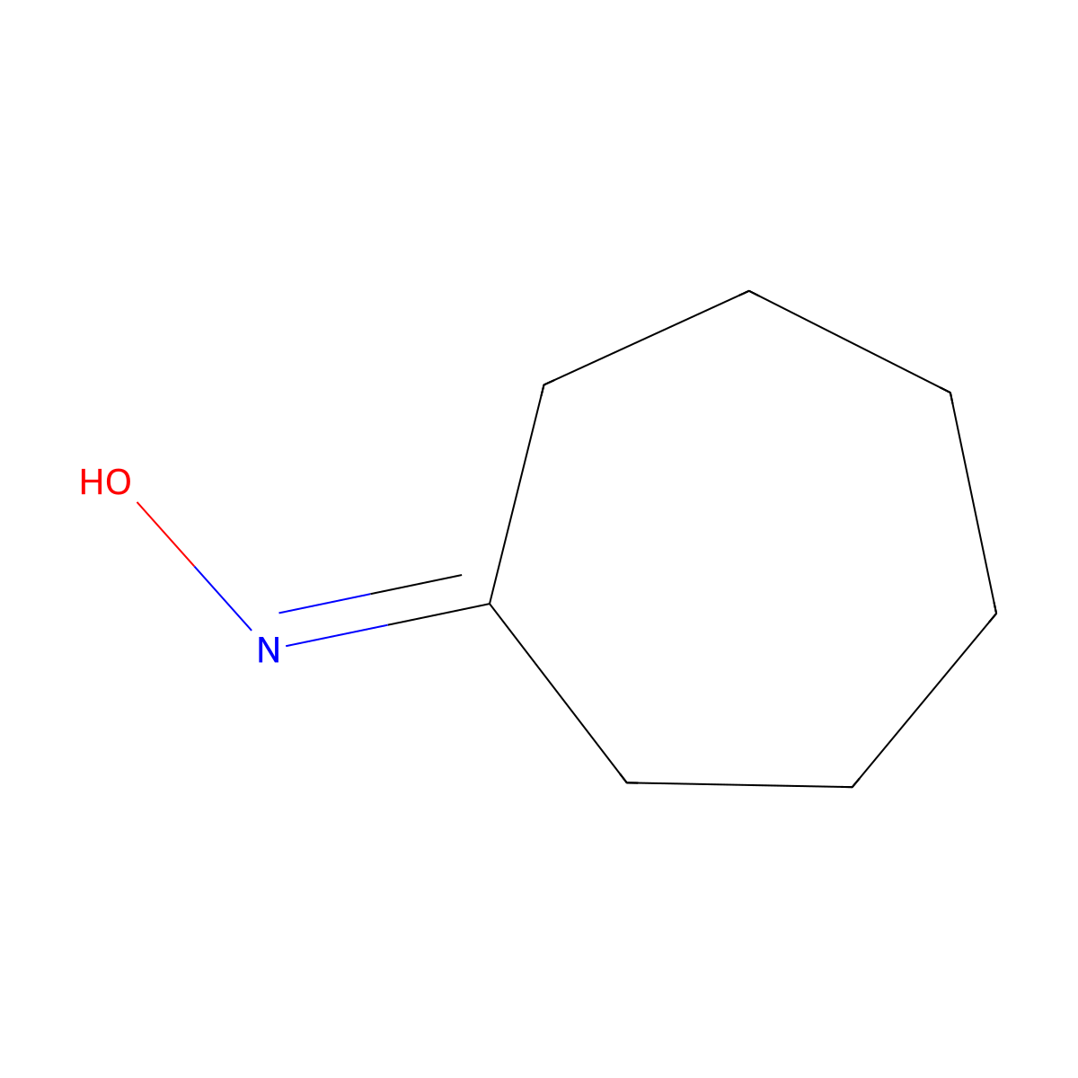 Cycloheptanone Oxime molecular structure, CAS 2158-31-8