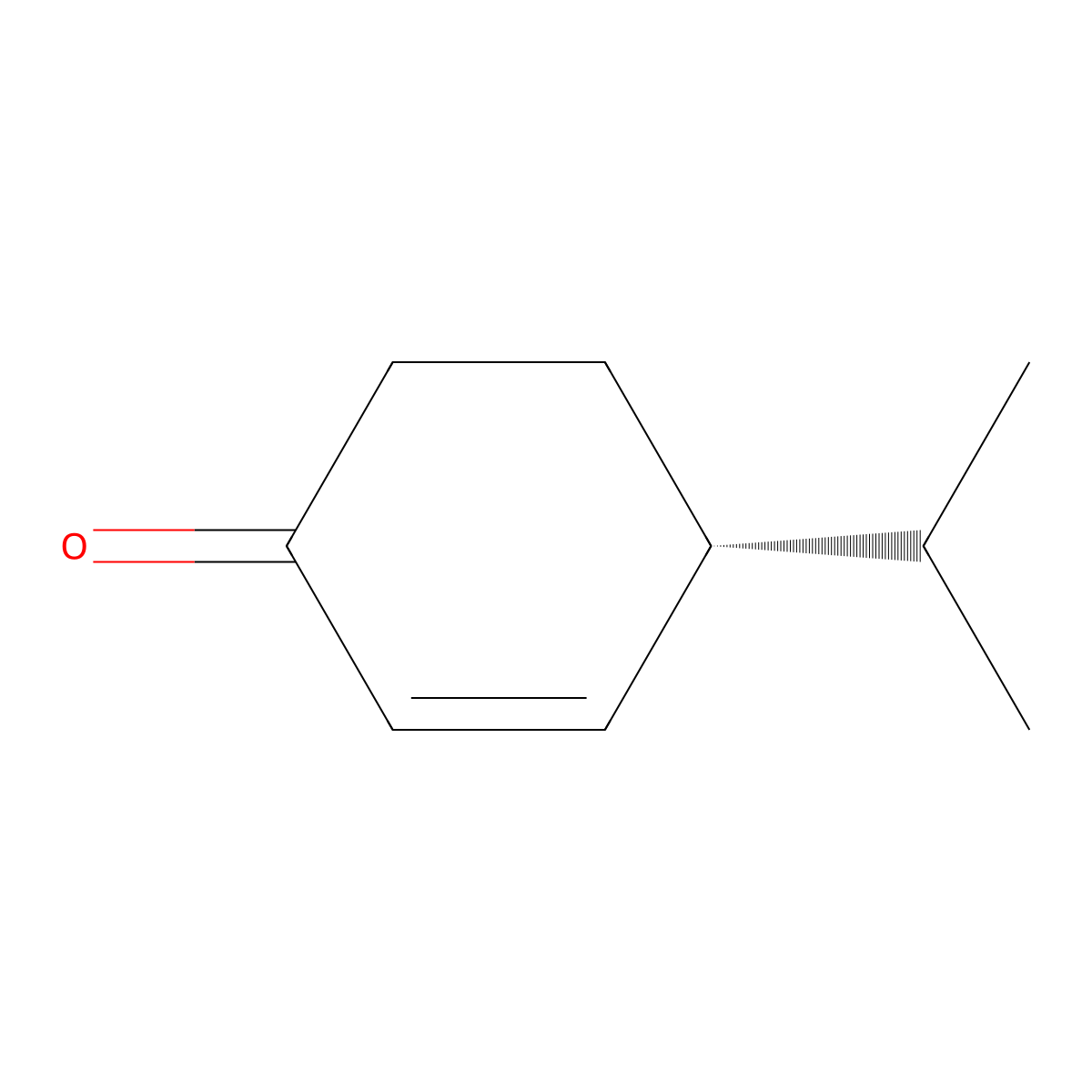 4-Isopropyl-2-cyclohexen-1-one, (R)-(-)- molecular structure, CAS 2158-59-0