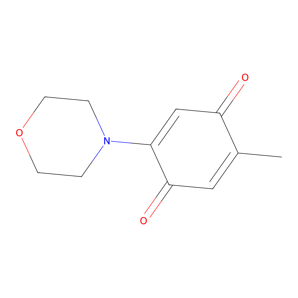 2,5-Cyclohexadiene-1,4-dione, 2-methyl-5-(4-morpholinyl)- molecular structure, CAS 2158-89-6