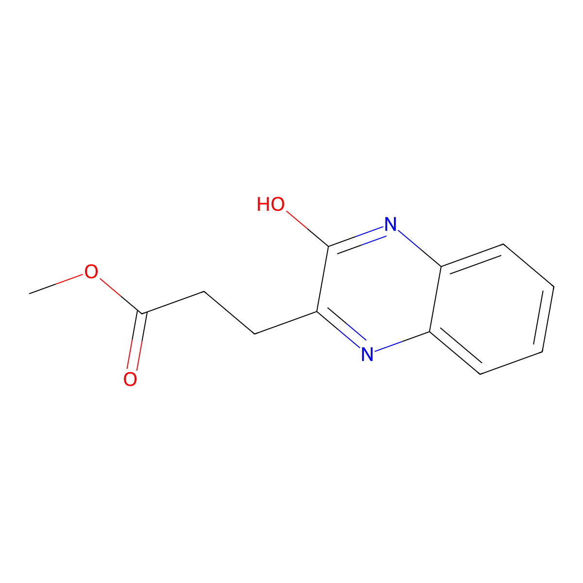 Methyl 3-(3-oxo-3,4-dihydroquinoxalin-2-yl)propanoate molecular structure, CAS 21580-64-3