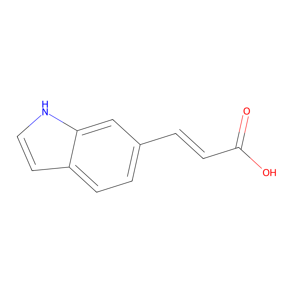 (E)-3-(1H-indol-6-yl)acrylic acid molecular structure, CAS 215801-31-3