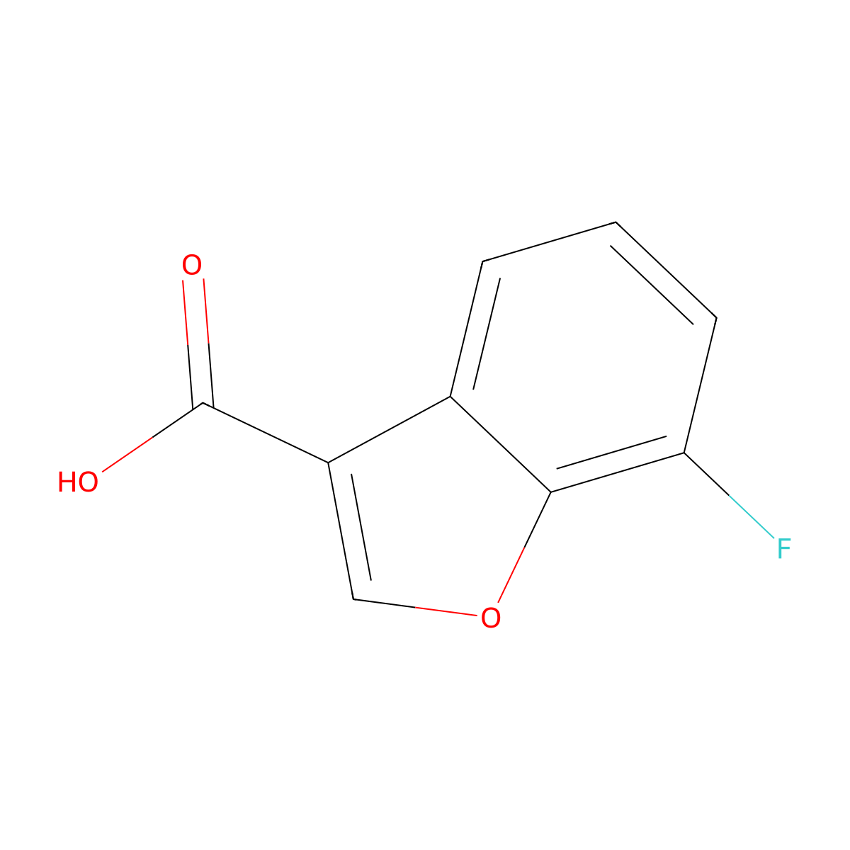 7-Fluoro-1-benzofuran-3-carboxylic acid molecular structure, CAS 215801-85-7
