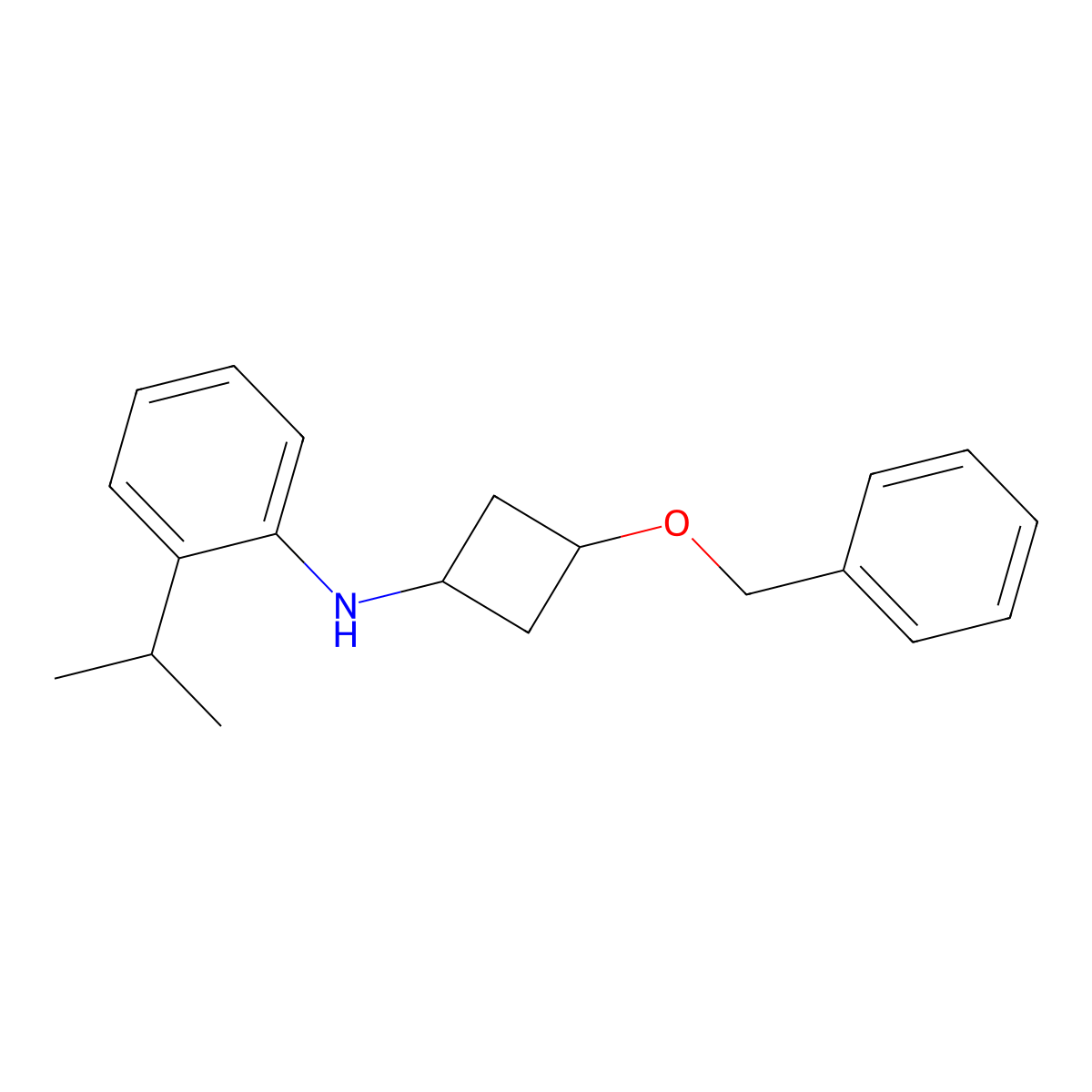2-(1-Methylethyl)-N-[3-(phenylmethoxy)cyclobutyl]benzenamine molecular structure, CAS 2158046-13-8