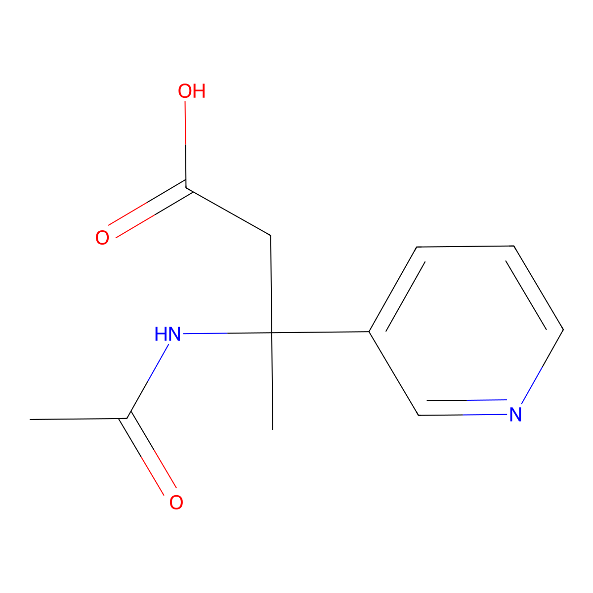 3-Acetamido-3-(pyridin-3-yl)butanoic acid molecular structure, CAS 2158059-65-3