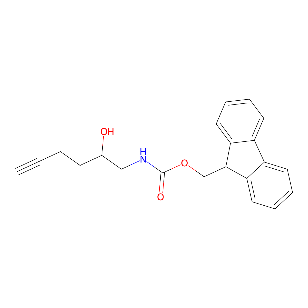 (9H-fluoren-9-yl)methyl N-(2-hydroxyhex-5-yn-1-yl)carbamate molecular structure, CAS 2158078-54-5