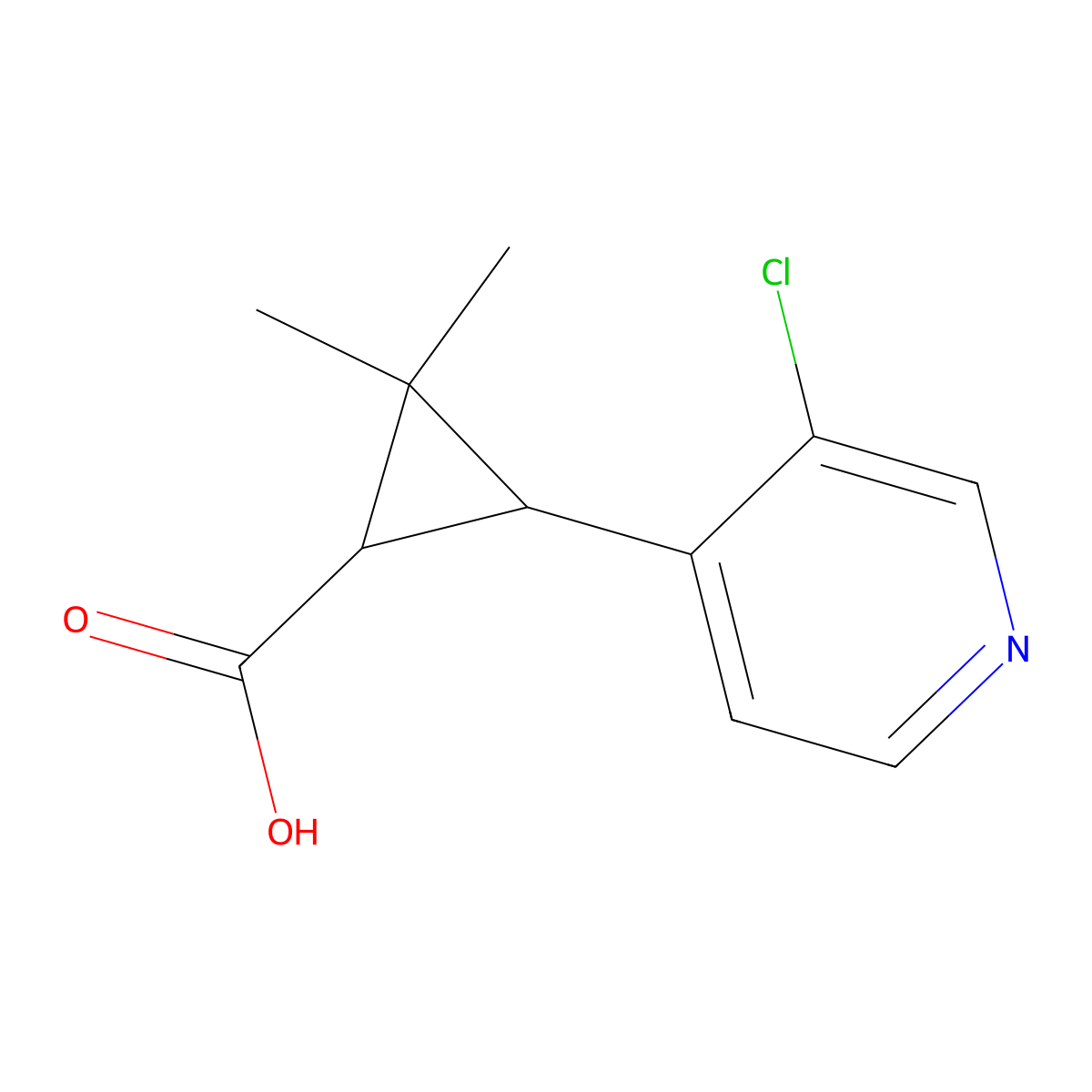 3-(3-Chloropyridin-4-yl)-2,2-dimethylcyclopropane-1-carboxylic acid molecular structure, CAS 2158084-60-5