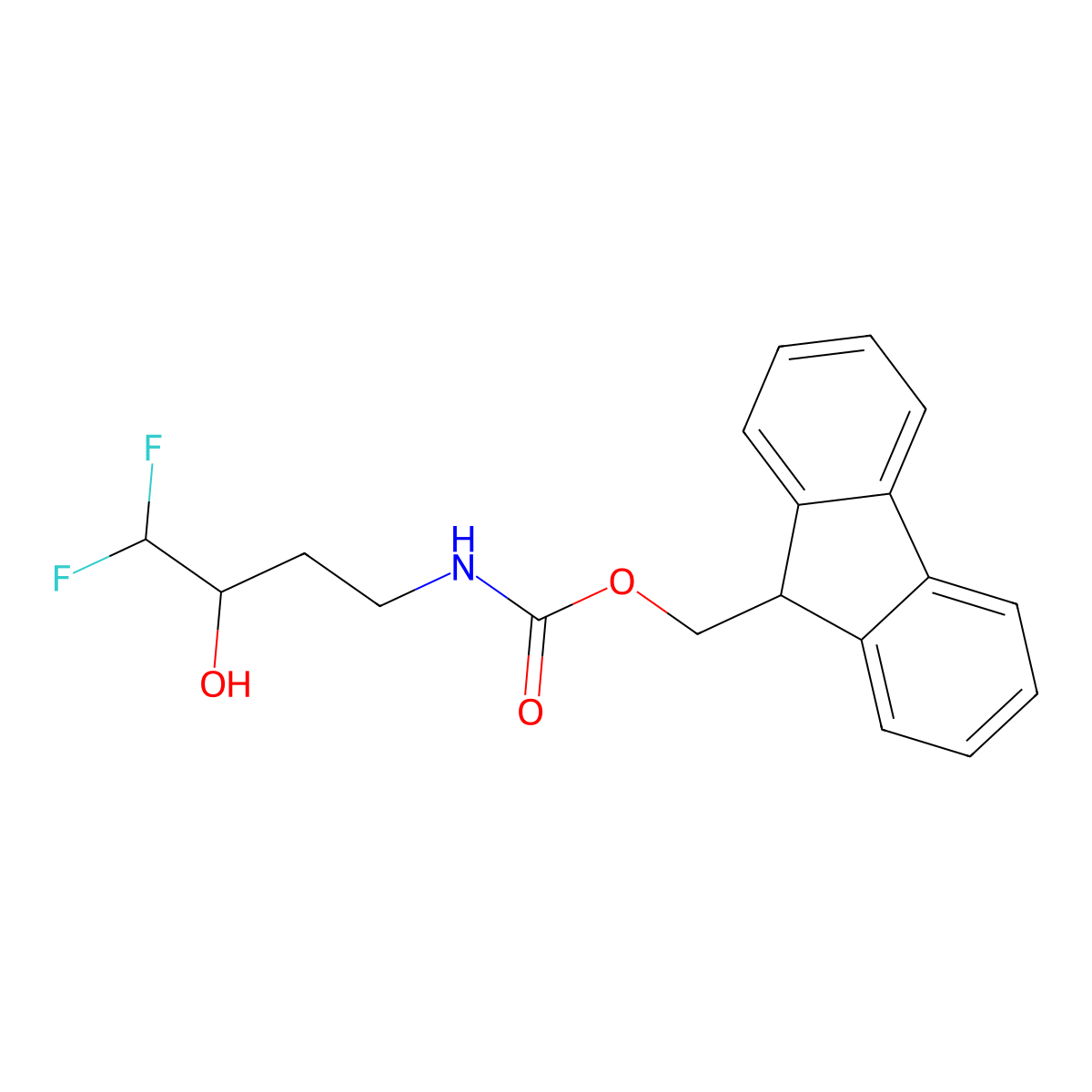 (9H-fluoren-9-yl)methyl N-(4,4-difluoro-3-hydroxybutyl)carbamate molecular structure, CAS 2158093-87-7