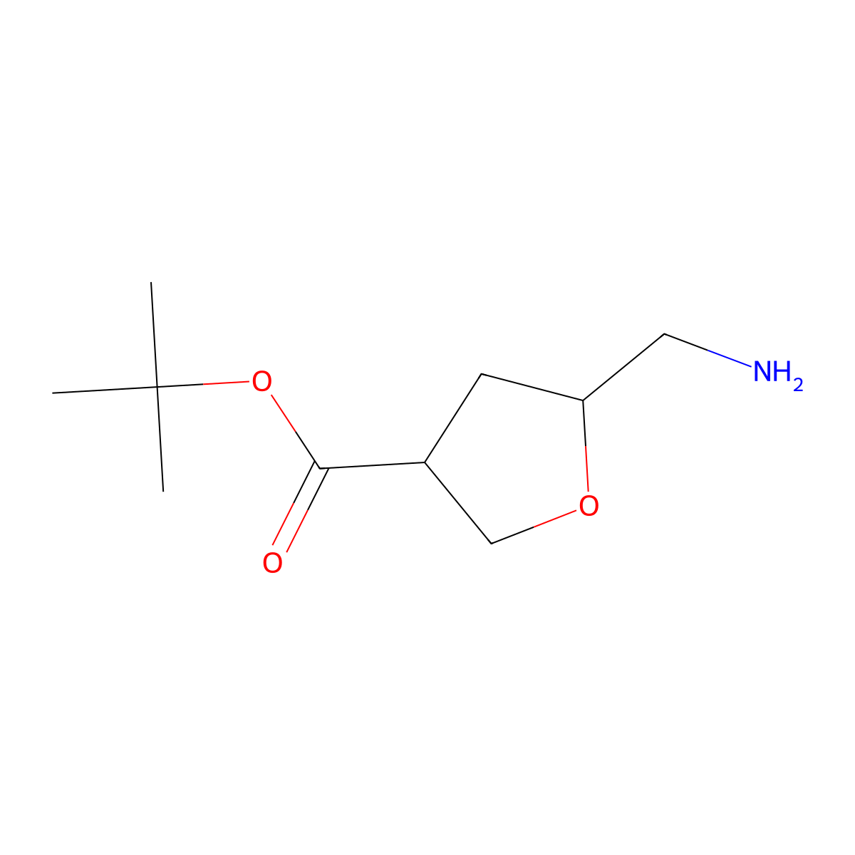 Tert-butyl 5-(aminomethyl)oxolane-3-carboxylate molecular structure, CAS 2158099-20-6