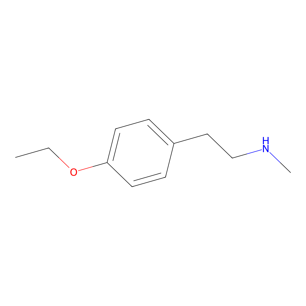 Benzeneethanamine, 4-ethoxy-N-methyl- molecular structure, CAS 21581-35-1