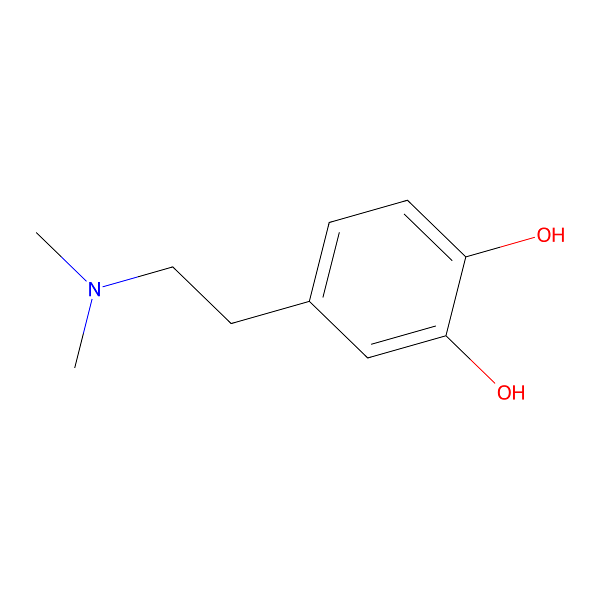 4-(2-(Dimethylamino)ethyl)-1,2-benzenediol molecular structure, CAS 21581-37-3