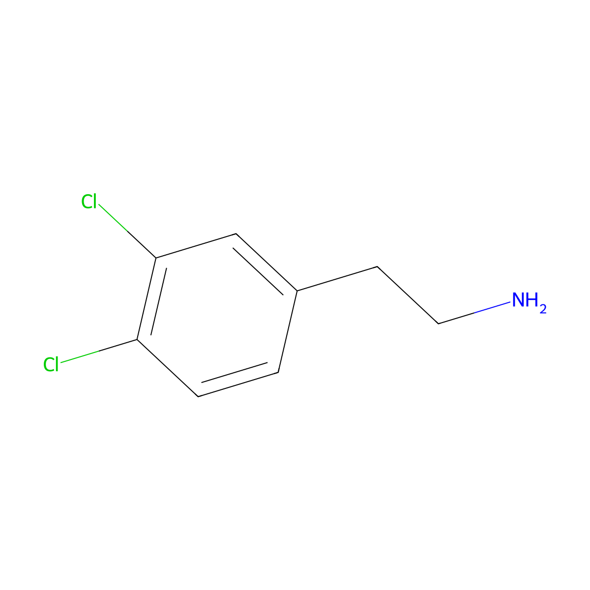 3,4-Dichlorophenethylamine molecular structure, CAS 21581-45-3