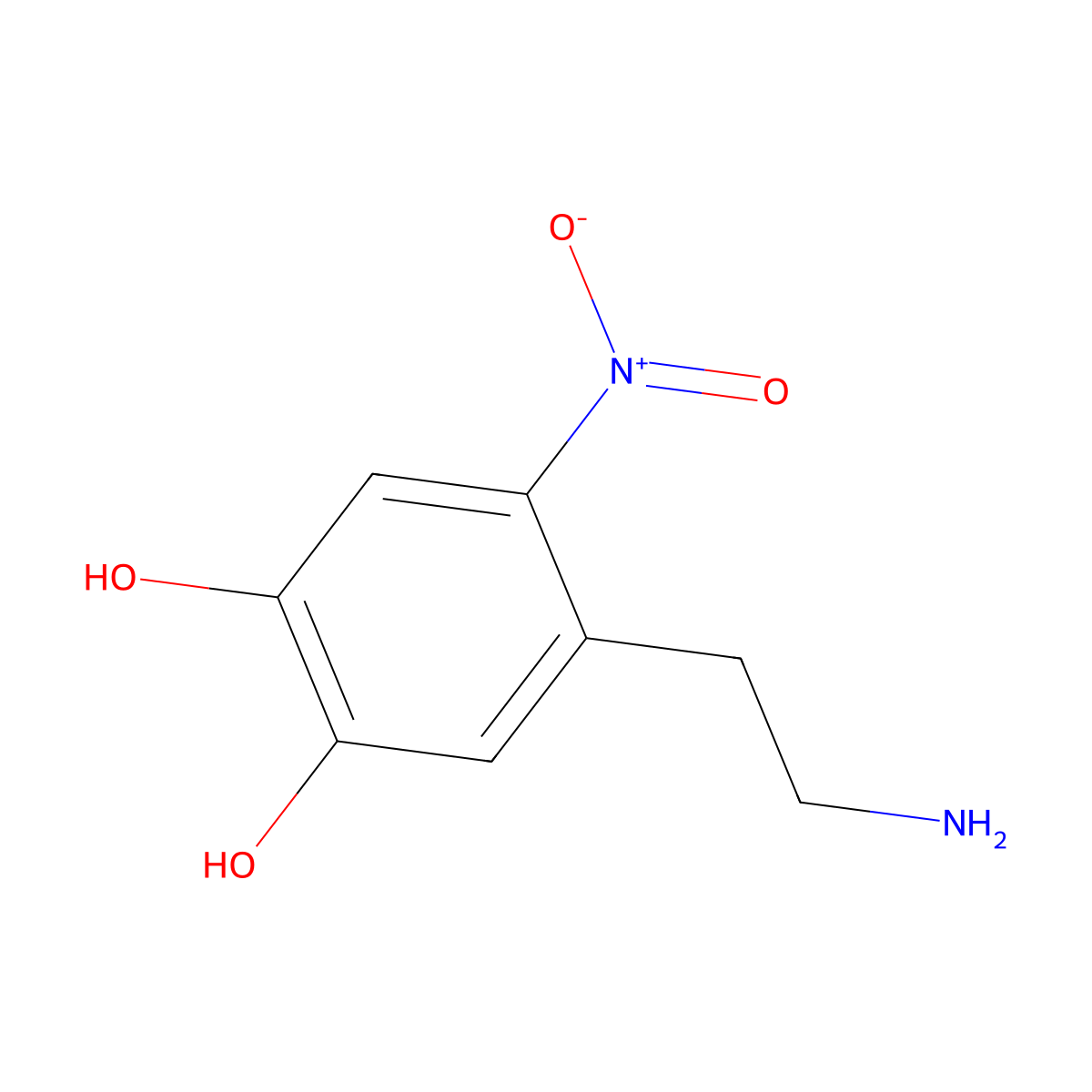 6-Nitrodopamine molecular structure, CAS 21581-49-7