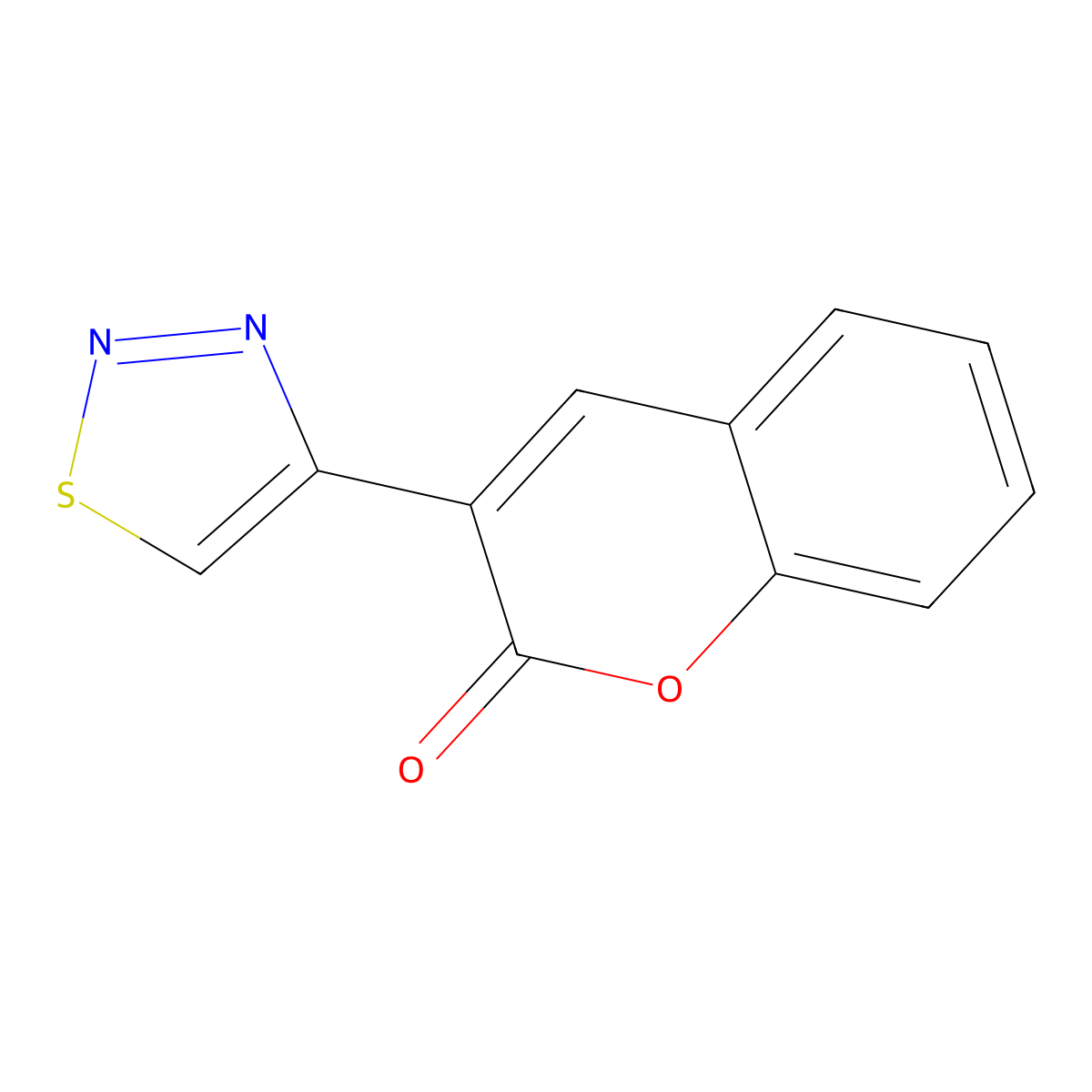 3-(1,2,3-thiadiazol-4-yl)-2H-chromen-2-one molecular structure, CAS 215811-73-7