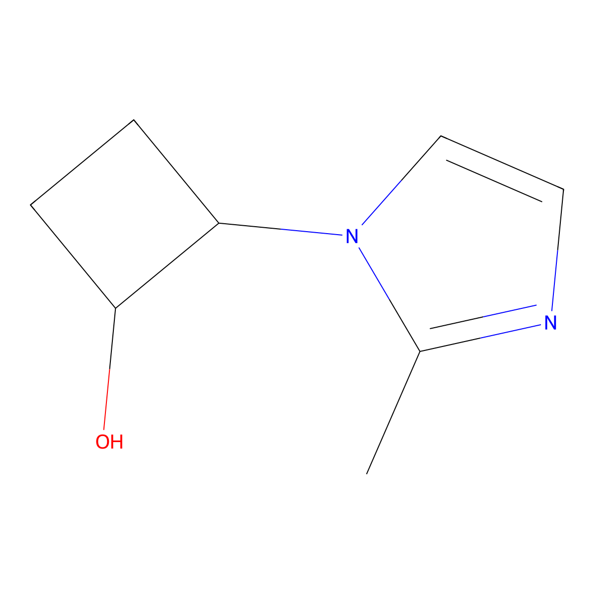 2-(2-methyl-1H-imidazol-1-yl)cyclobutan-1-ol molecular structure, CAS 2158131-55-4