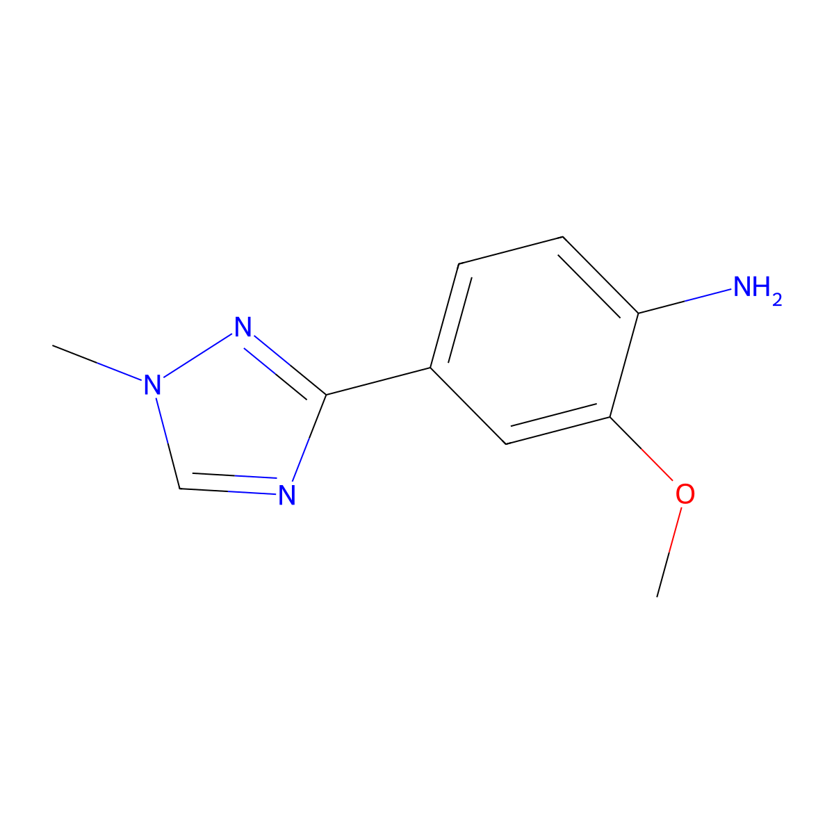 2-Methoxy-4-(1-methyl-1H-1,2,4-triazol-3-yl)benzenamine molecular structure, CAS 2158144-58-0