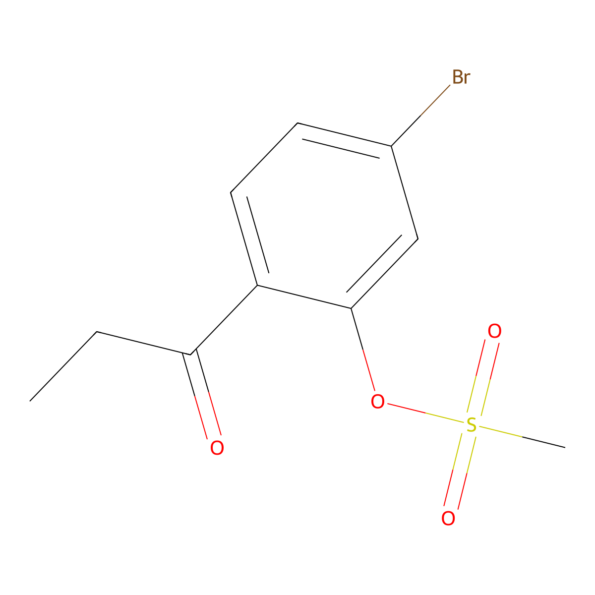 5-Bromo-2-propionylphenyl methanesulfonate molecular structure, CAS 215815-08-0
