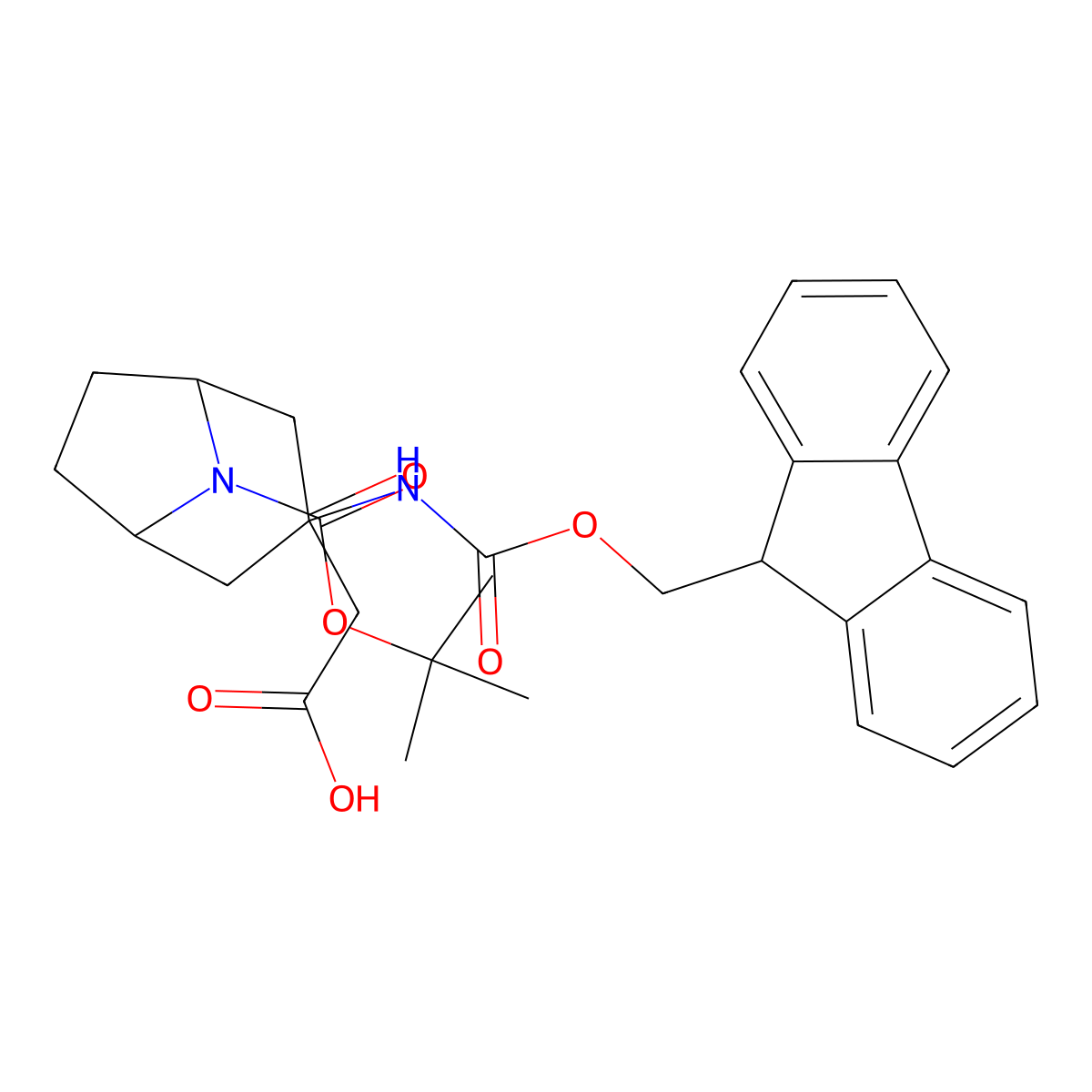 2-{8-[(tert-butoxy)carbonyl]-3-({[(9H-fluoren-9-yl)methoxy]carbonyl}amino)-8-azabicyclo[3.2.1]octan-3-yl}acetic acid molecular structure, CAS 2158151-34-7