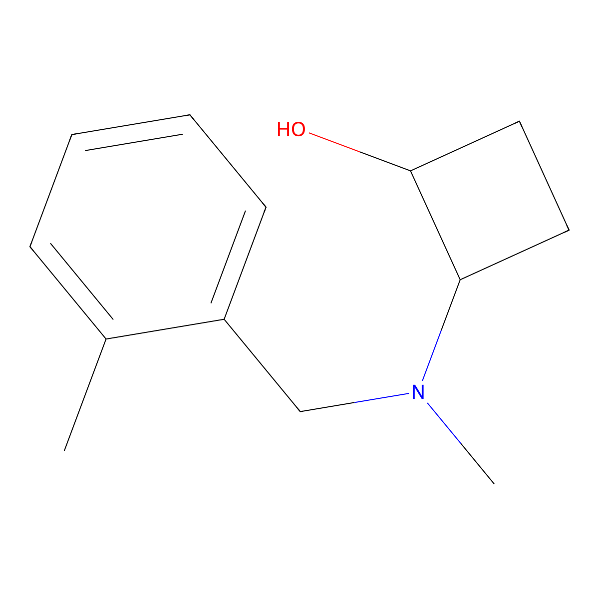2-{Methyl[(2-methylphenyl)methyl]amino}cyclobutan-1-ol molecular structure, CAS 2158154-39-1