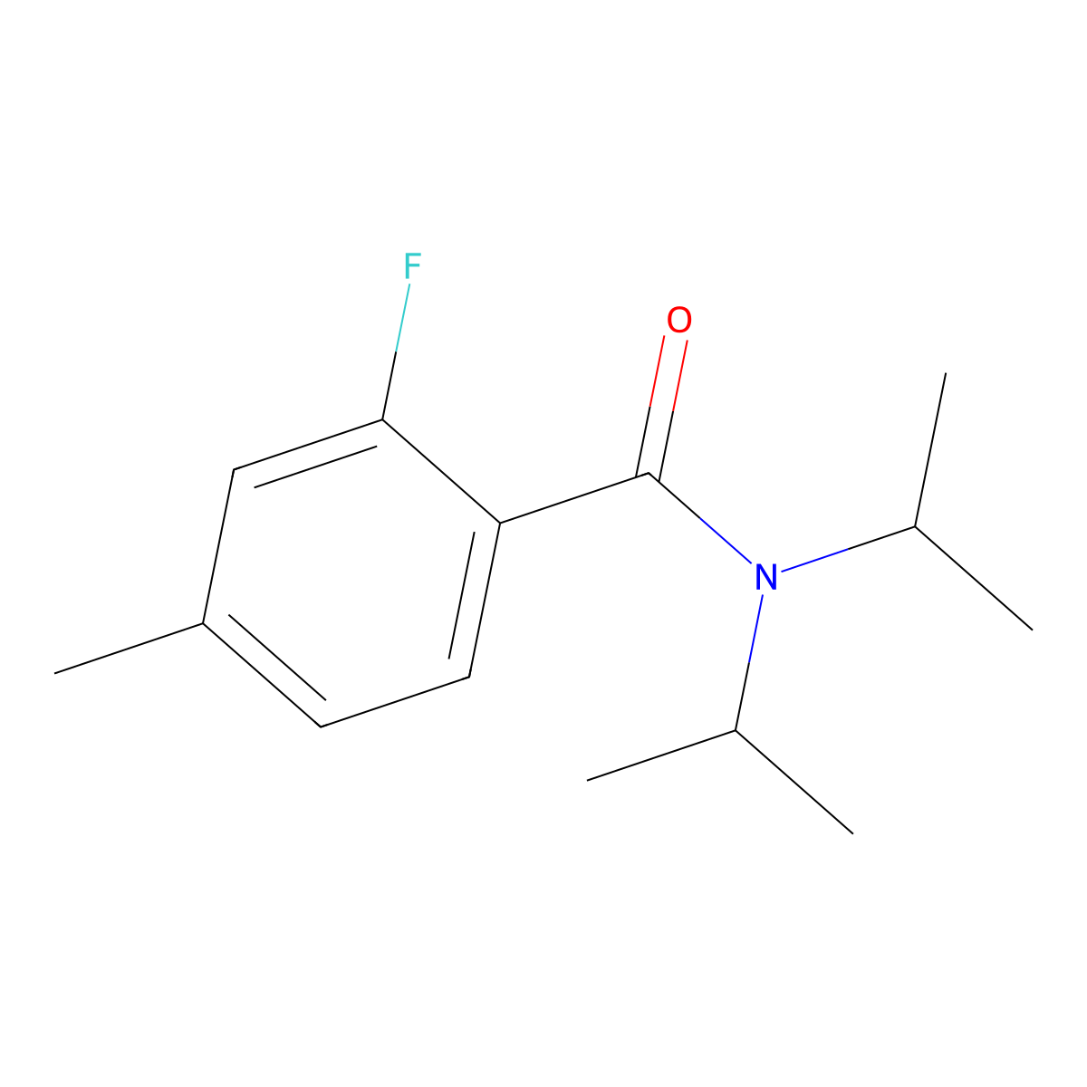2-Fluoro-4-methyl-N,N-bis(1-methylethyl)benzamide molecular structure, CAS 2158192-51-7