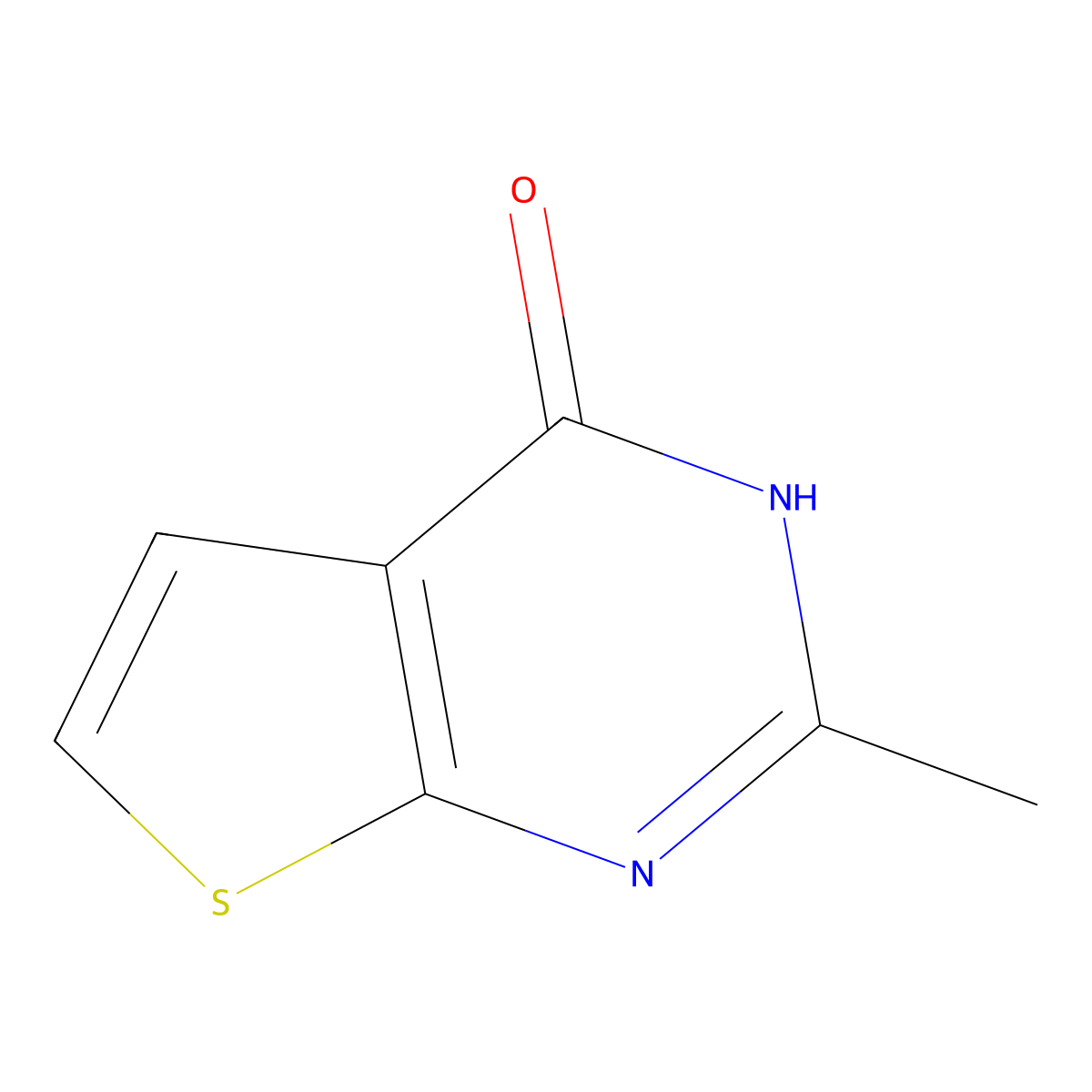 2-methyl-3H,4H-thieno[2,3-d]pyrimidin-4-one molecular structure, CAS 21582-51-4