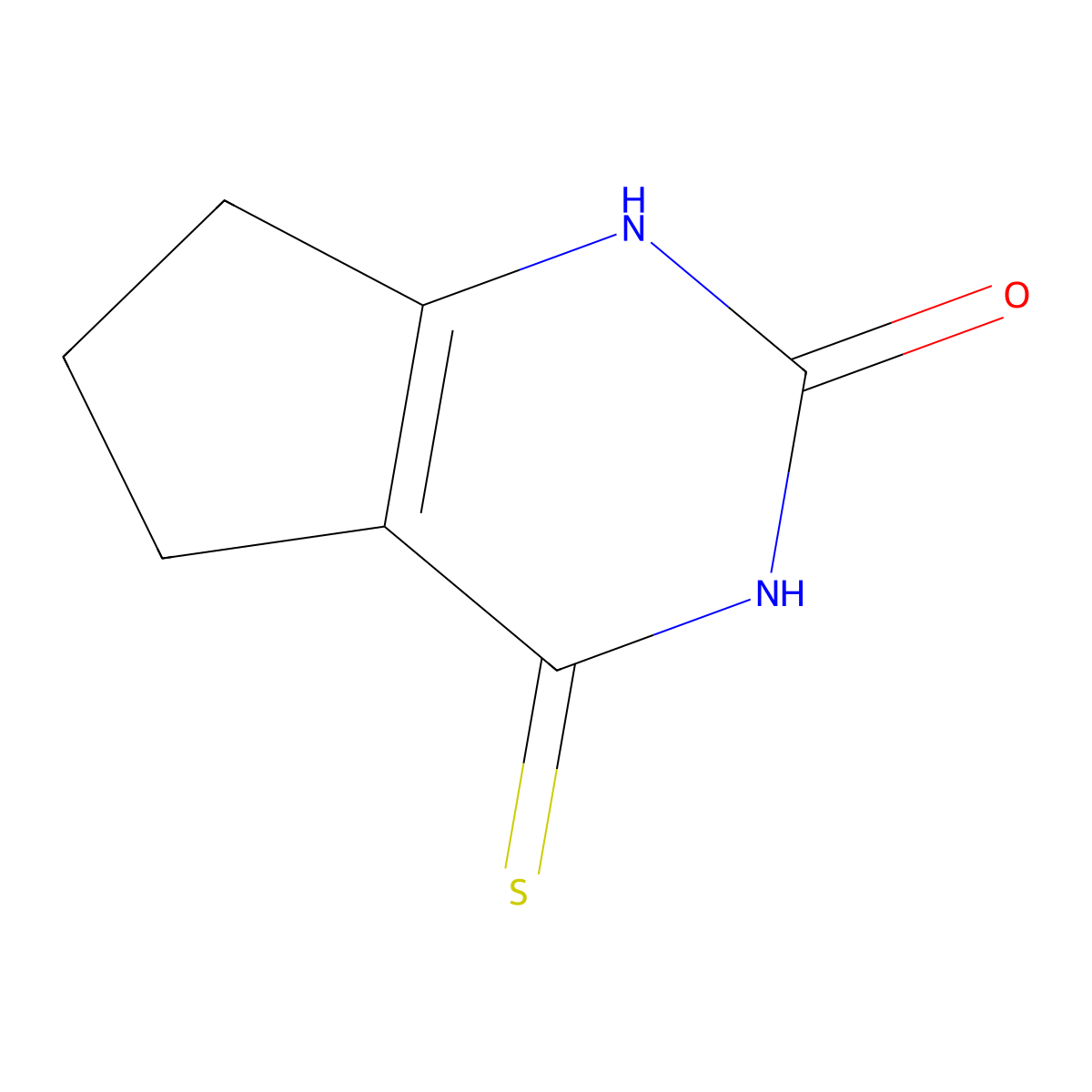 4-thioxo-1,3,4,5,6,7-hexahydro-2H-cyclopenta[d]pyrimidin-2-one molecular structure, CAS 21582-62-7