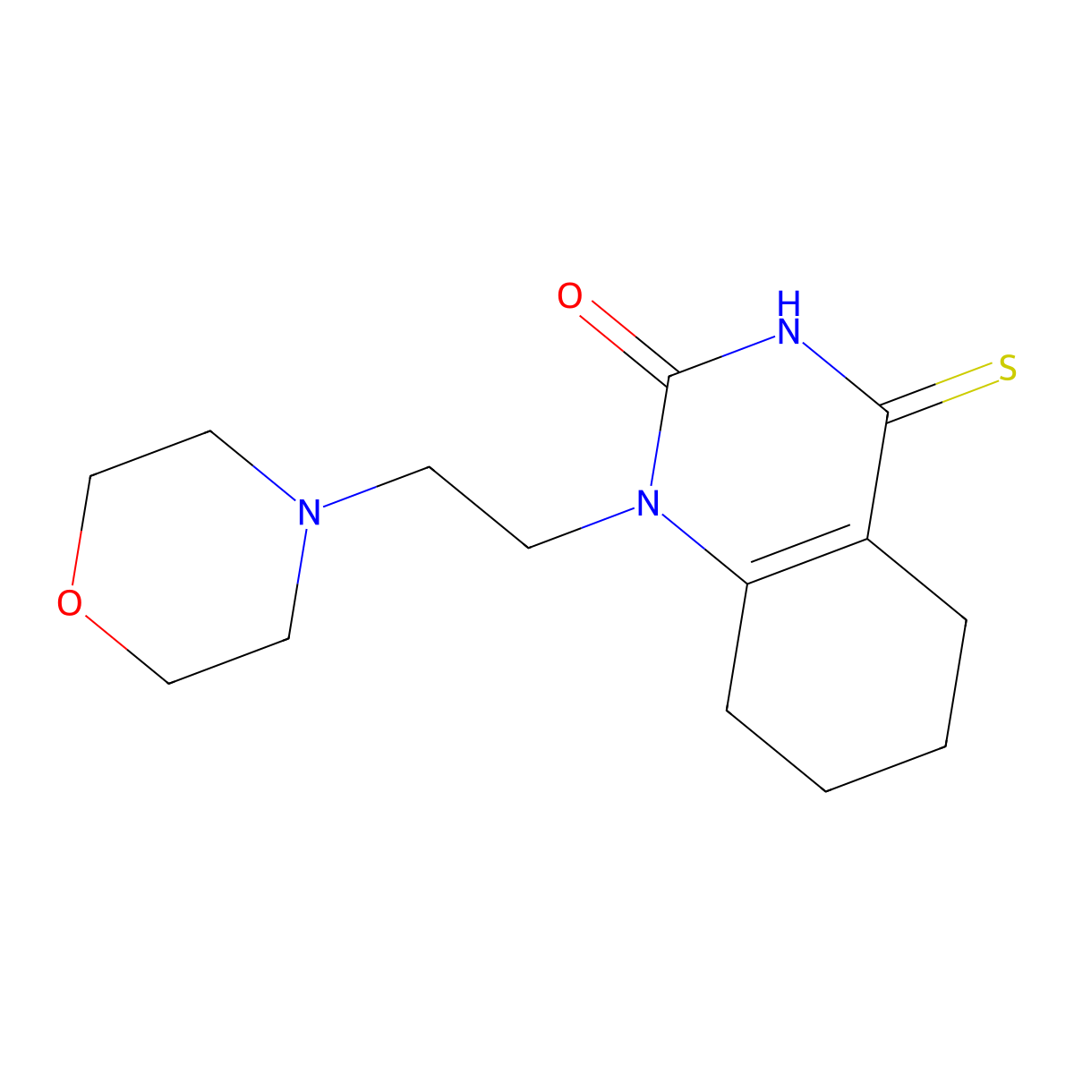 1-(2-morpholinoethyl)-4-thioxo-3,4,5,6,7,8-hexahydroquinazolin-2(1H)-one molecular structure, CAS 21582-71-8