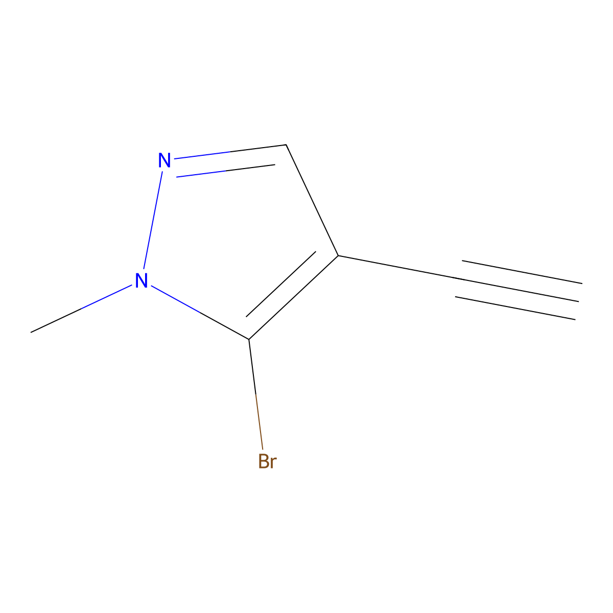 5-bromo-4-ethynyl-1-methyl-1H-pyrazole molecular structure, CAS 2158223-29-9