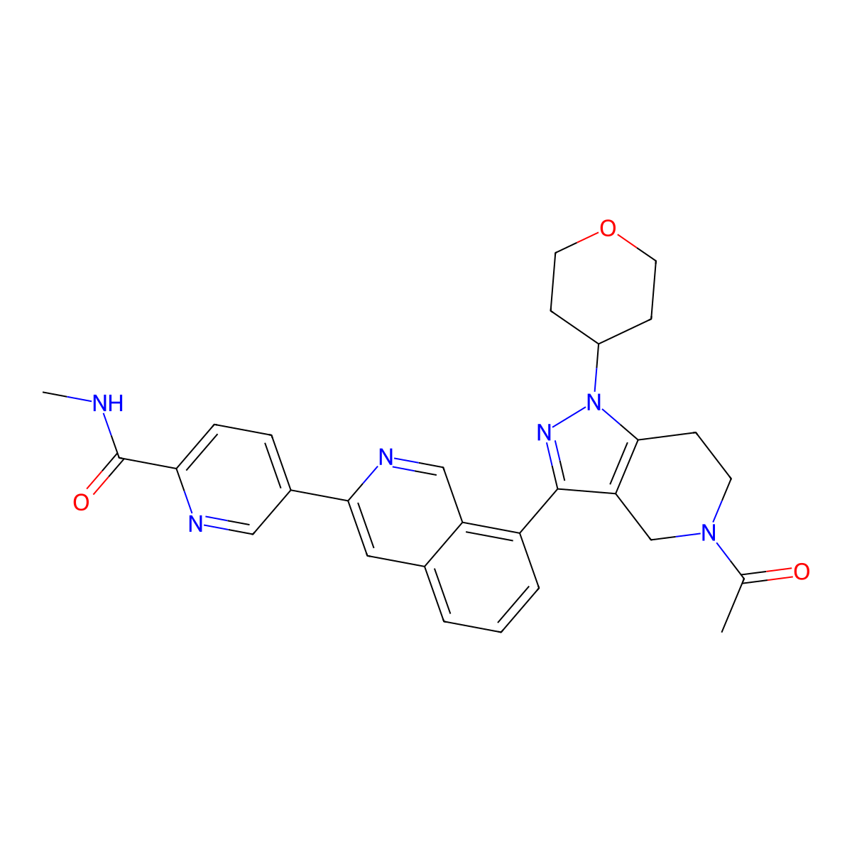 5-[8-[5-acetyl-1-(oxan-4-yl)-6,7-dihydro-4H-pyrazolo[4,3-c]pyridin-3-yl]isoquinolin-3-yl]-N-methylpyridine-2-carboxamide molecular structure, CAS 2158266-58-9