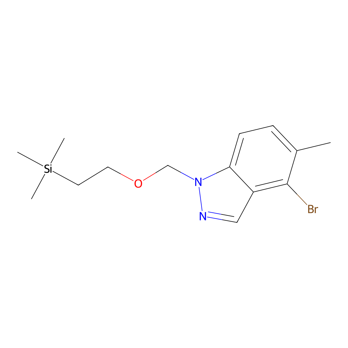 4-Bromo-5-methyl-1-((2-(trimethylsilyl)ethoxy)methyl)-1H-indazole molecular structure, CAS 2158298-26-9