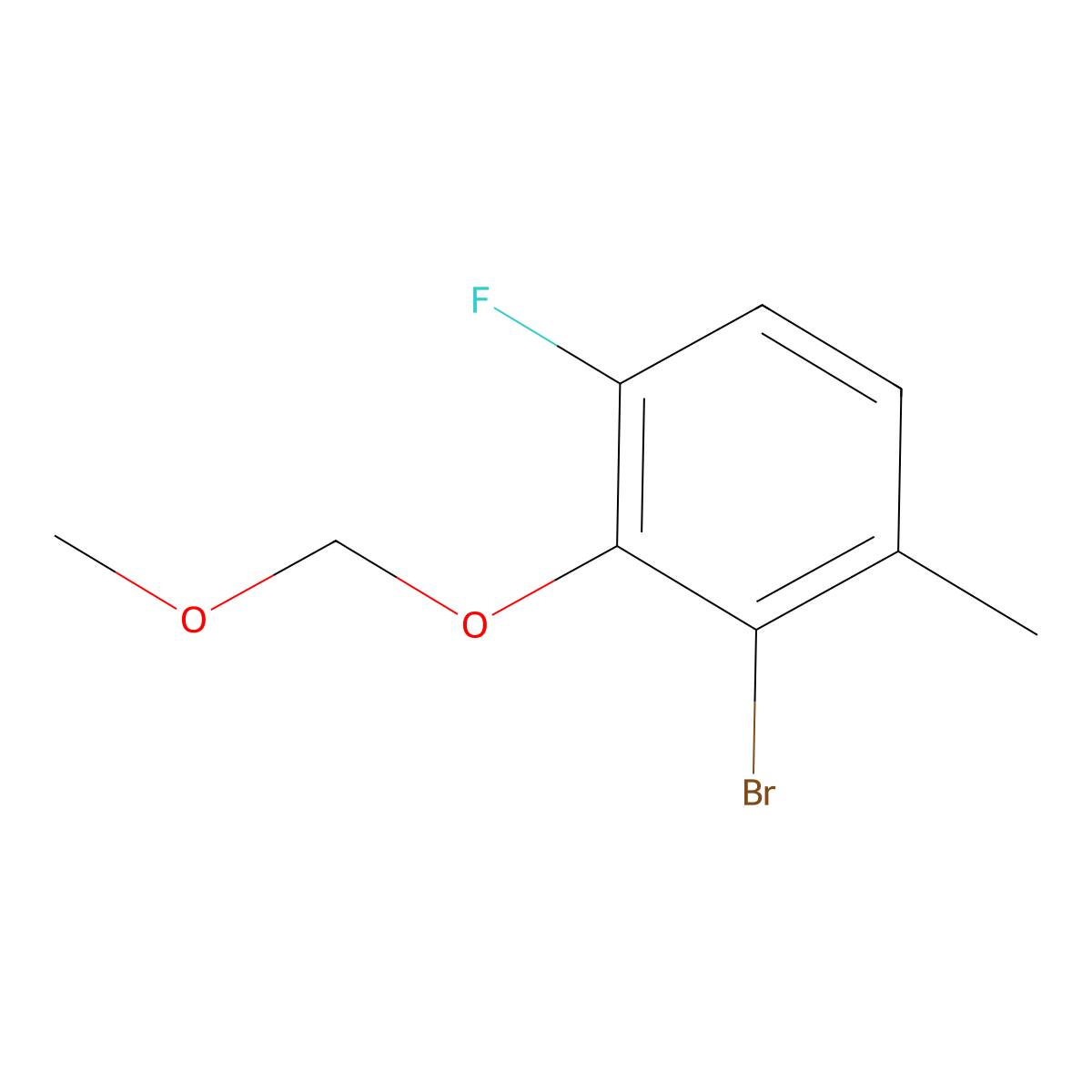 2-Bromo-4-fluoro-3-(methoxymethoxy)-1-methylbenzene molecular structure, CAS 2158298-49-6