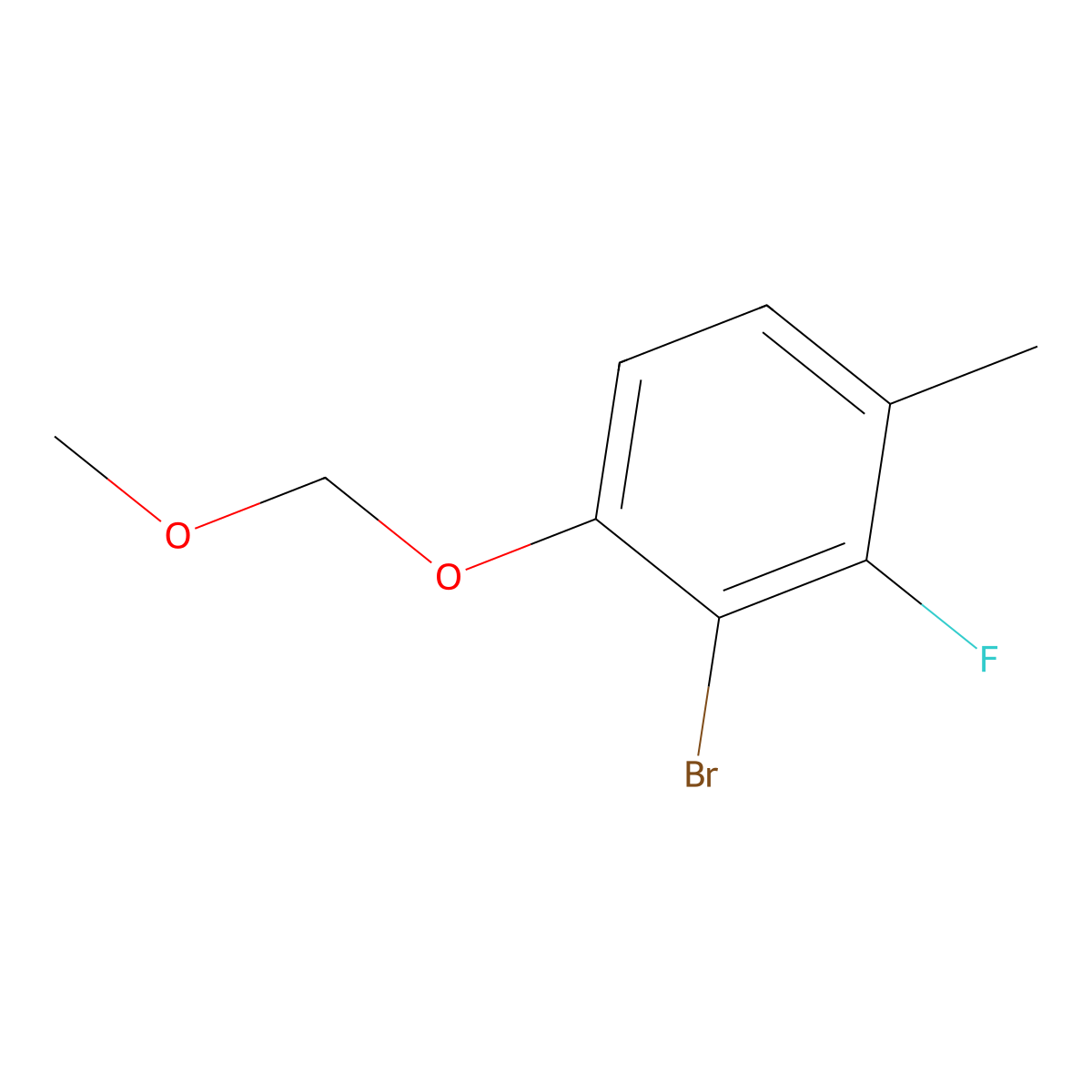 2-Bromo-3-fluoro-1-(methoxymethoxy)-4-methylbenzene molecular structure, CAS 2158298-54-3