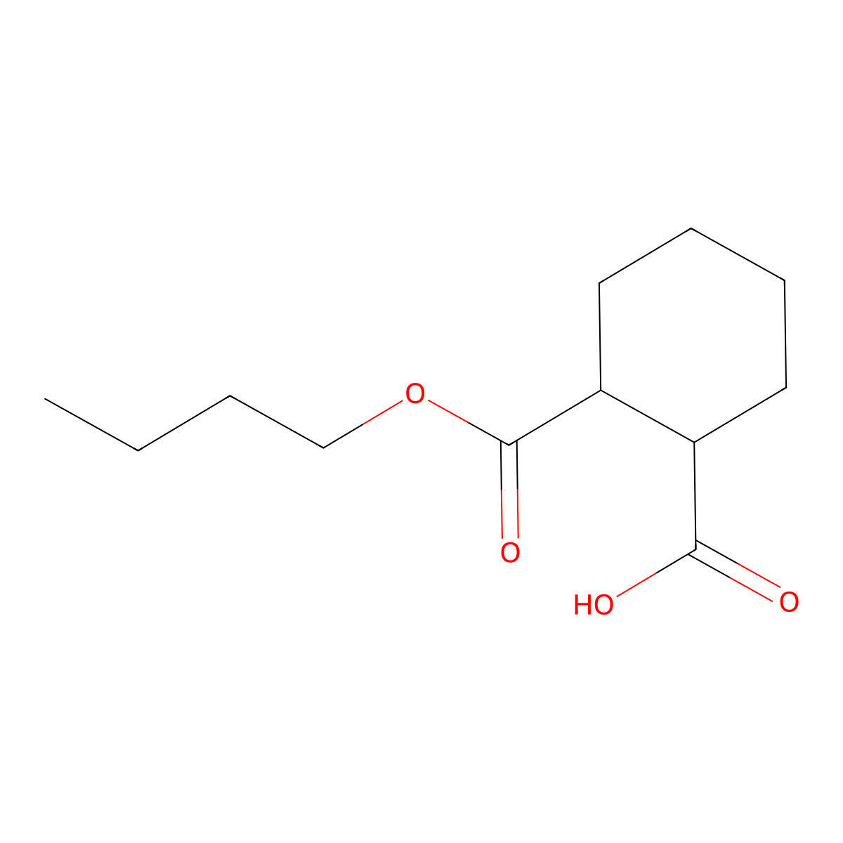 Butyl hydrogen cyclohexane-1,2-dicarboxylate molecular structure, CAS 21583-35-7