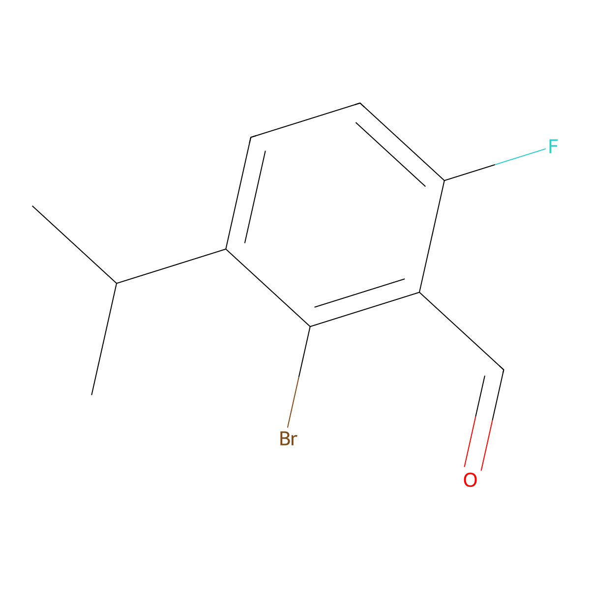 2-Bromo-6-fluoro-3-isopropylbenzaldehyde molecular structure, CAS 2158302-47-5