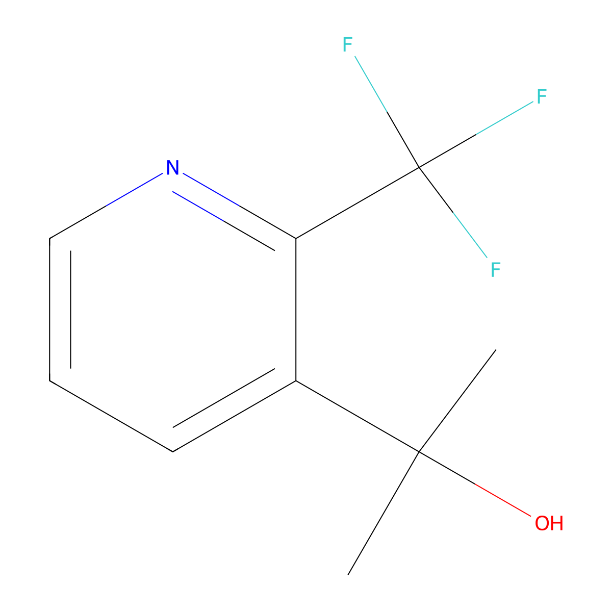 2-[2-(Trifluoromethyl)pyridin-3-yl]propan-2-ol molecular structure, CAS 2158372-04-2