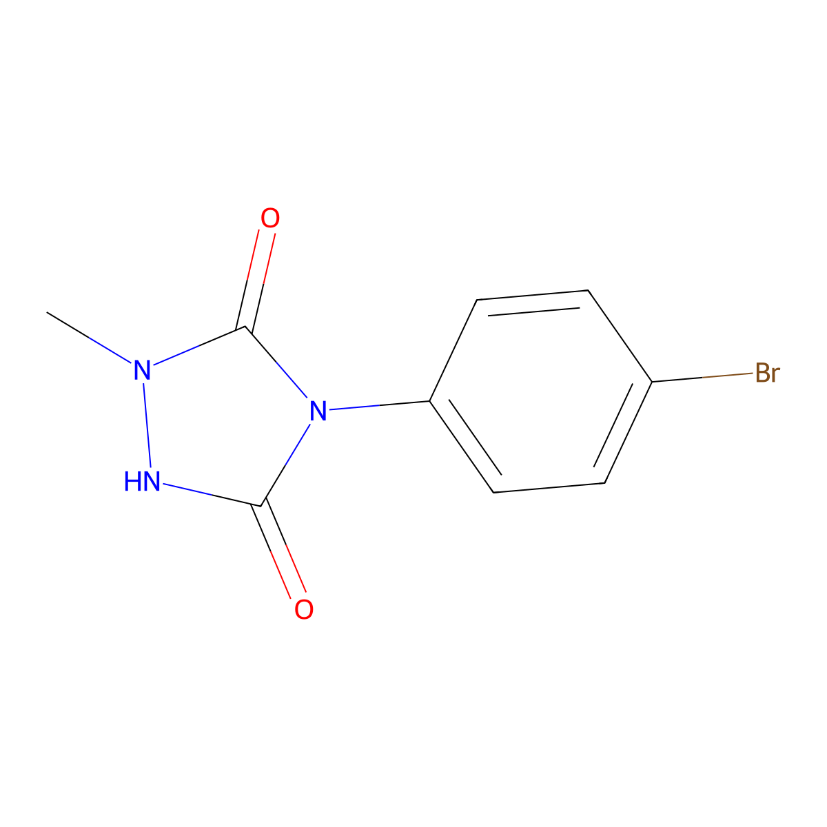 4-(4-Bromophenyl)-1-methyl-1,2,4-triazolidine-3,5-dione molecular structure, CAS 2158389-24-1