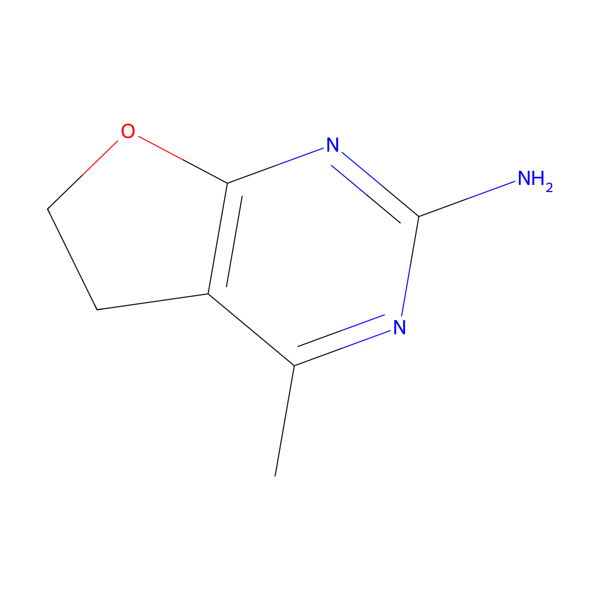 4-Methyl-5,6-dihydrofuro[2,3-d]pyrimidin-2-amine molecular structure, CAS 21585-10-4