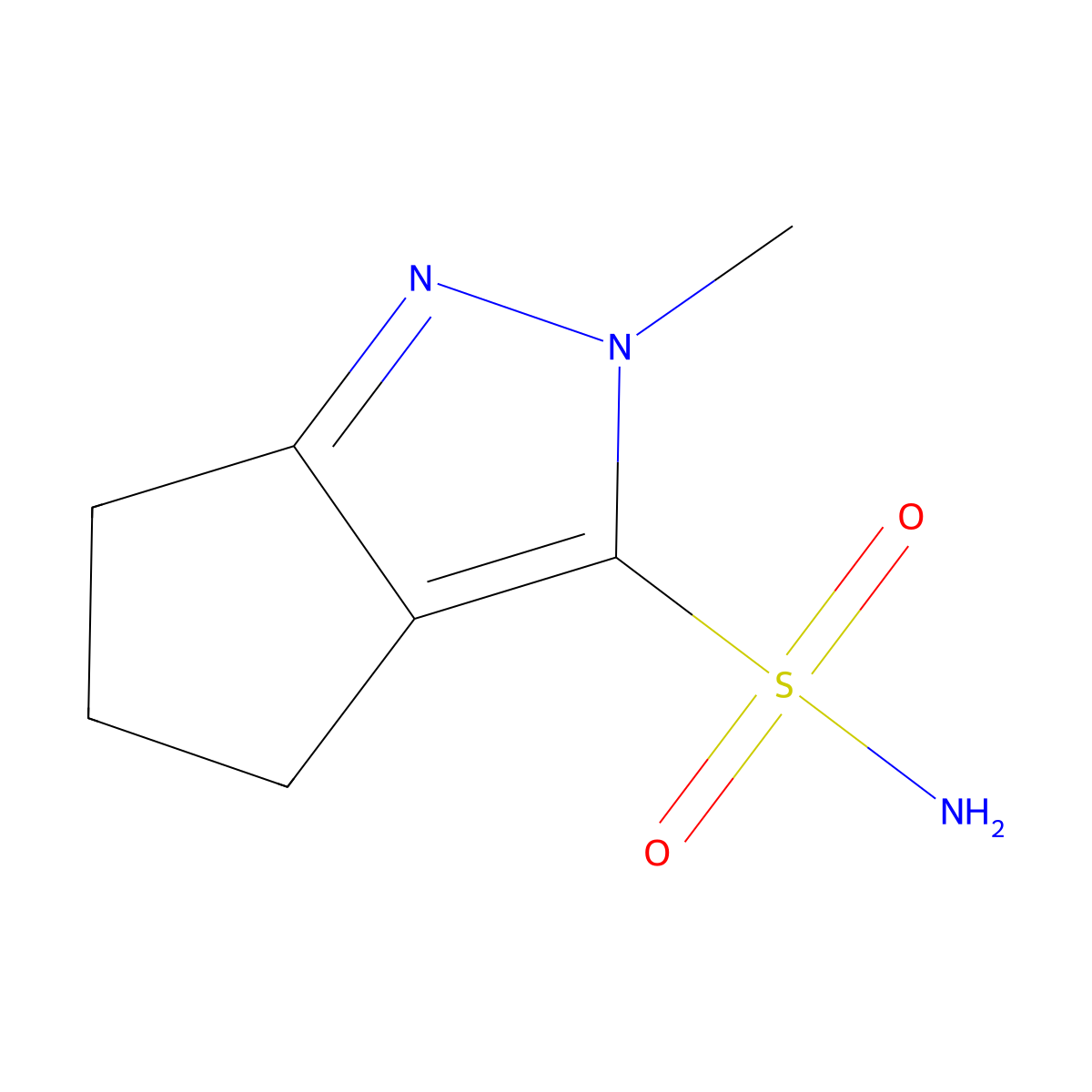 2-methyl-2H,4H,5H,6H-cyclopenta[c]pyrazole-3-sulfonamide molecular structure, CAS 2158526-93-1