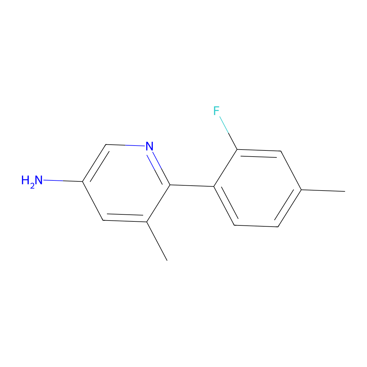 6-(2-Fluoro-4-methylphenyl)-5-methylpyridin-3-amine molecular structure, CAS 2158555-52-1