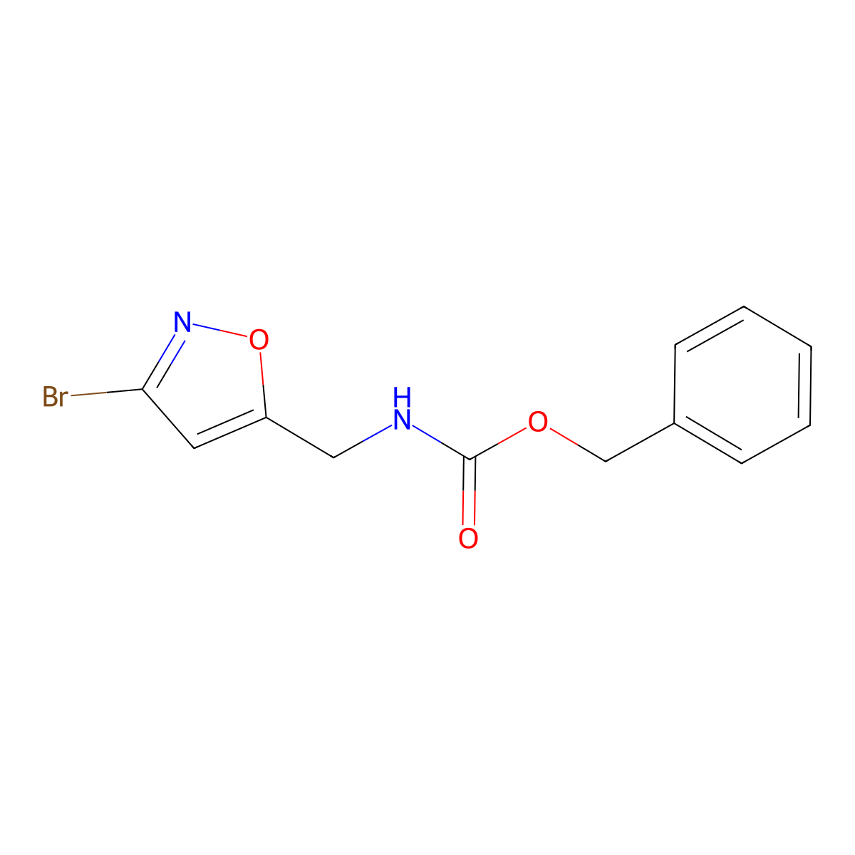 benzyl N-[(3-bromo-1,2-oxazol-5-yl)methyl]carbamate molecular structure, CAS 2158563-33-6