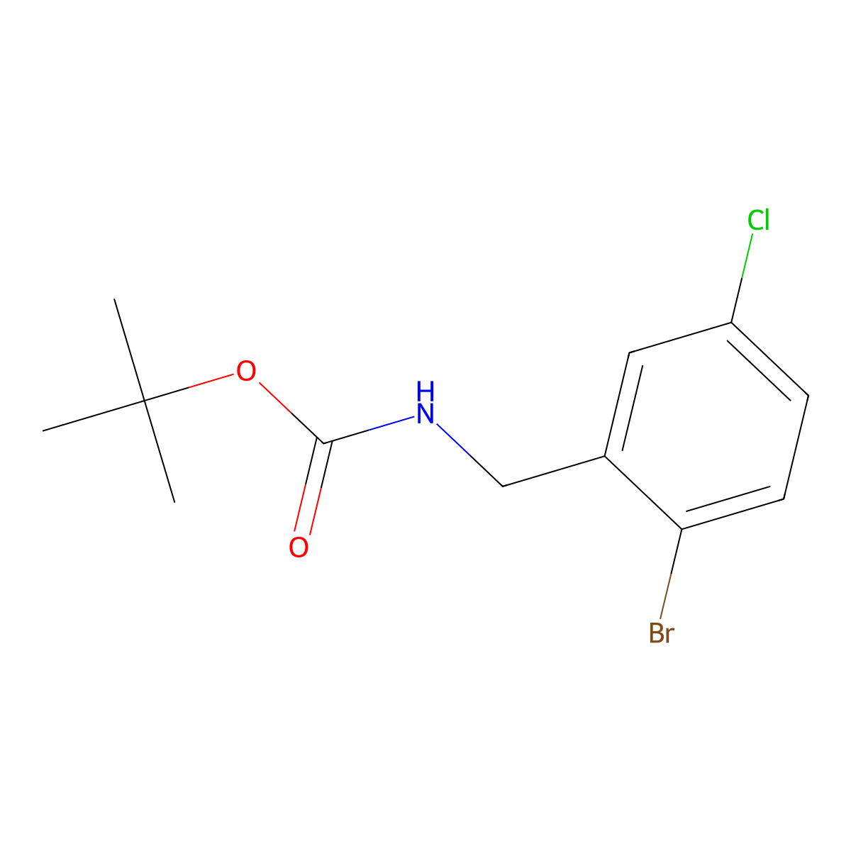 tert-Butyl 2-bromo-5-chlorobenzylcarbamate molecular structure, CAS 2158581-87-2