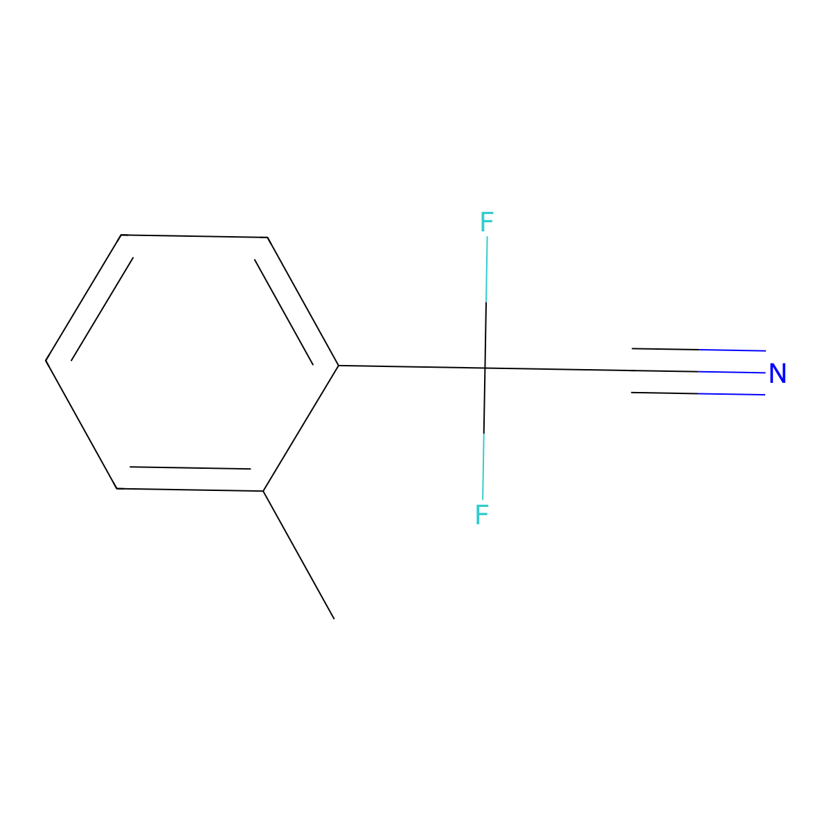 2,2-Difluoro-2-(2-methylphenyl)acetonitrile molecular structure, CAS 215859-27-1