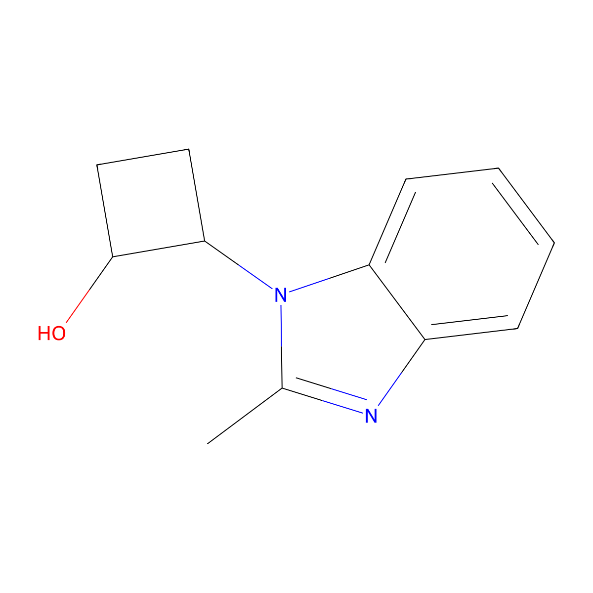 2-(2-methyl-1H-1,3-benzodiazol-1-yl)cyclobutan-1-ol molecular structure, CAS 2158641-28-0