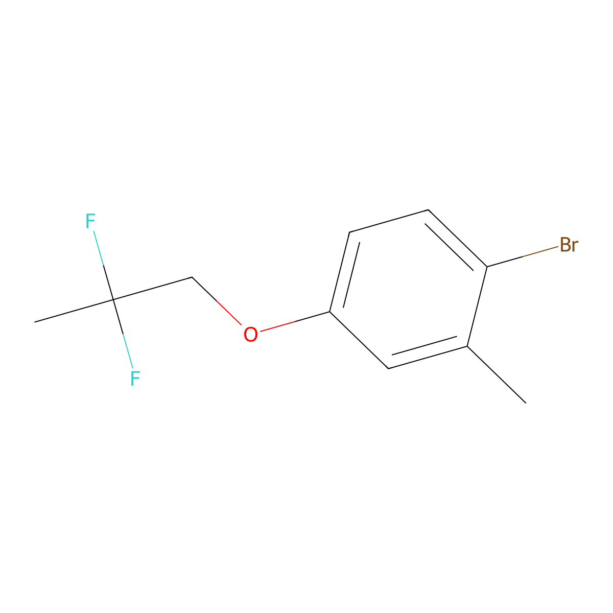 1-Bromo-4-(2,2-difluoropropoxy)-2-methylbenzene molecular structure, CAS 2158642-82-9