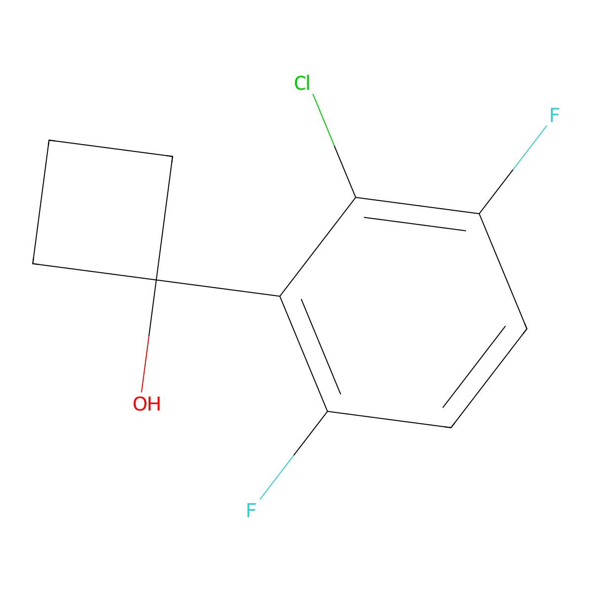 1-(2-Chloro-3,6-difluorophenyl)cyclobutanol molecular structure, CAS 2158650-66-7