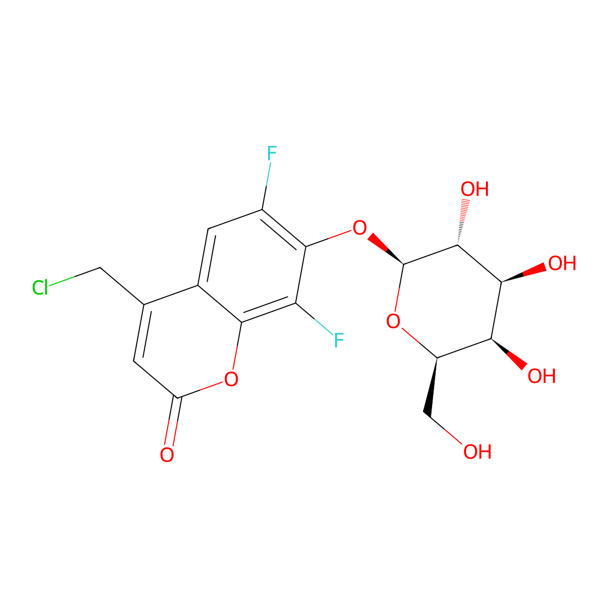 4-Chloromethyl-6,8-difluoroumbelliferyl-b-D-galactopyranoside molecular structure, CAS 215868-46-5